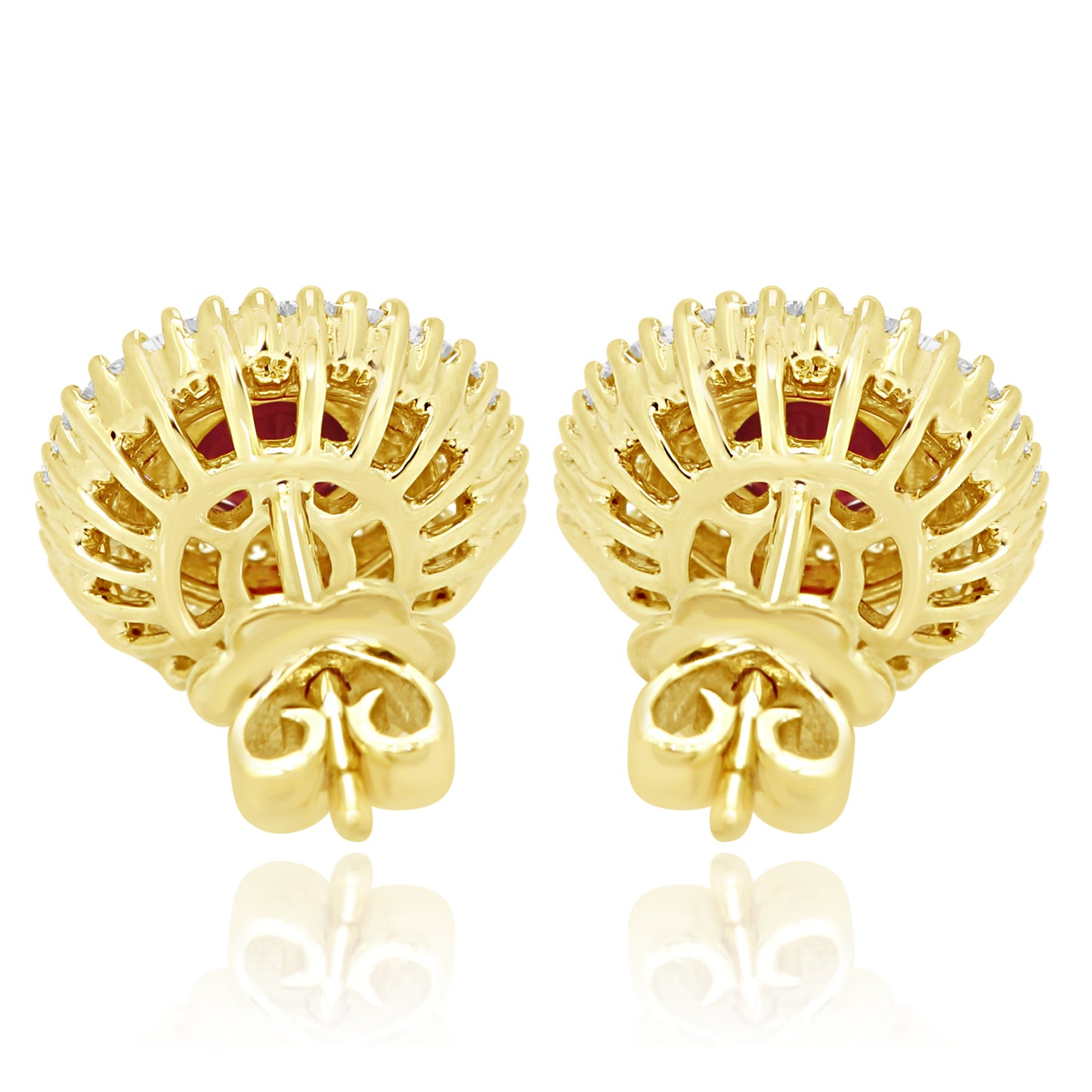 Ruby Diamond Earring 14K White Gold