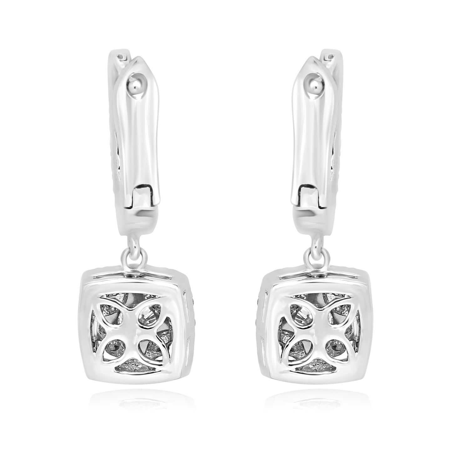 Luxurious Diamond Earring 14K White Gold