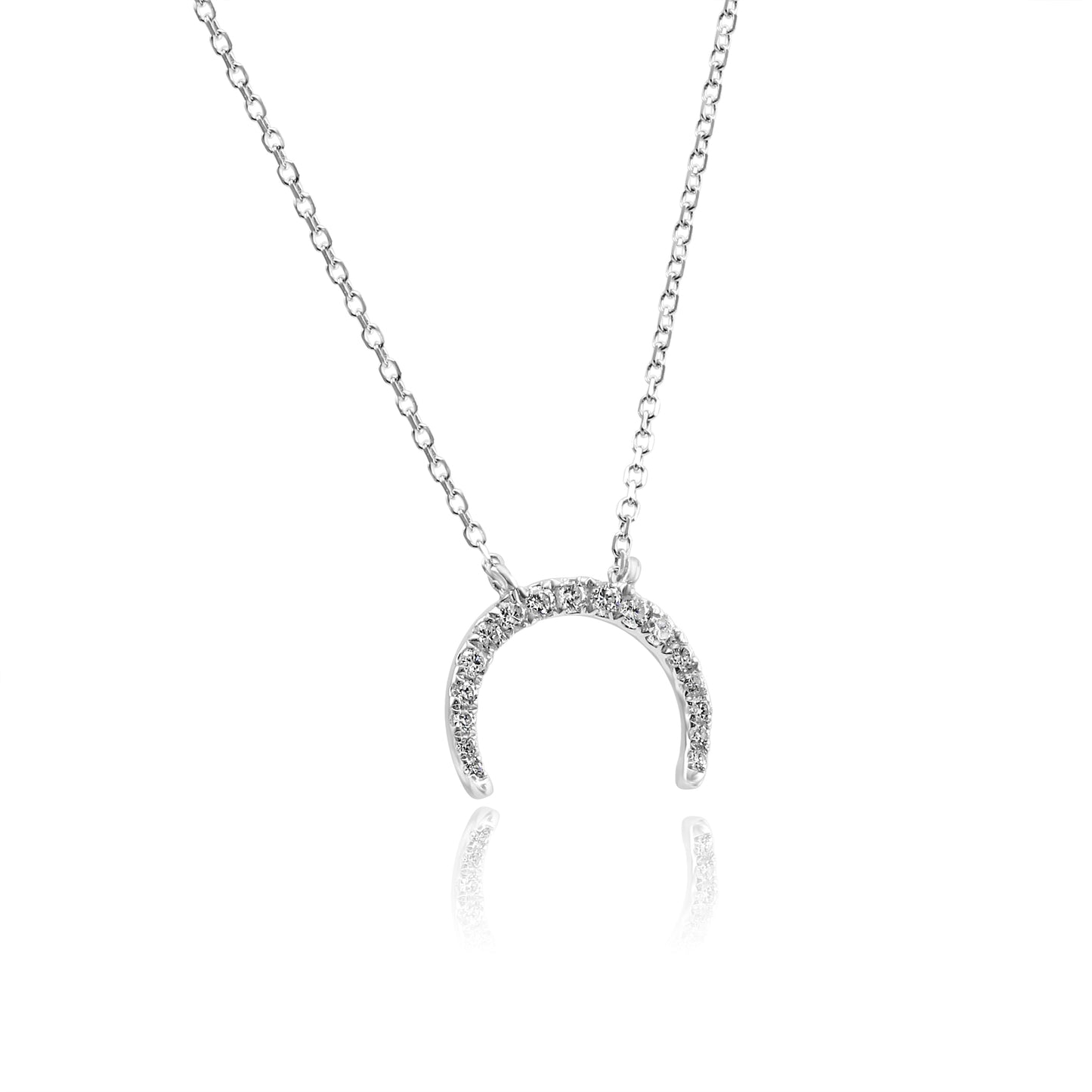 Mesmerizing Crescent Moon 14K White Gold