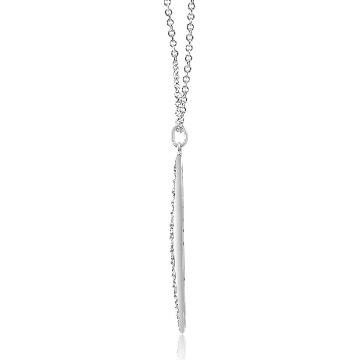Pointed Diamond Necklace 14K White Gold