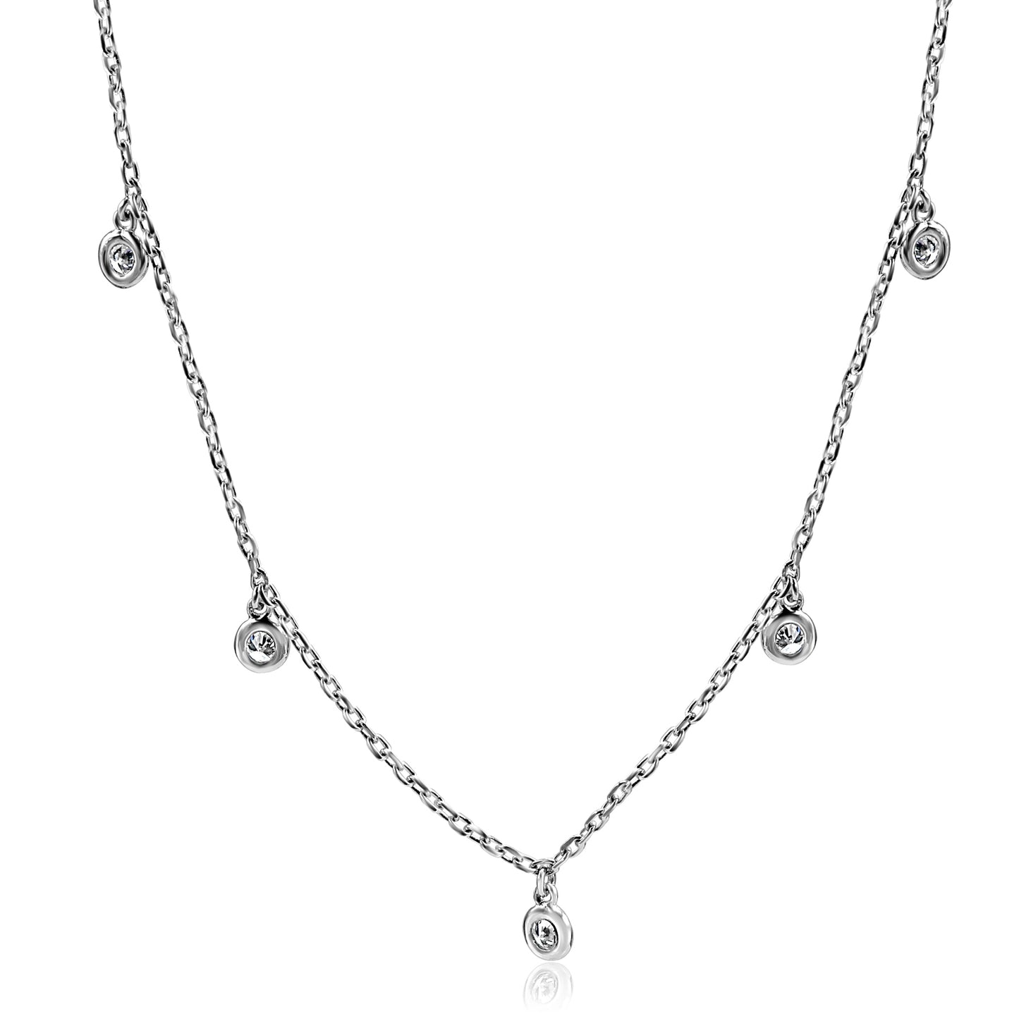 Dazzling Diamond Necklace 14K White Gold