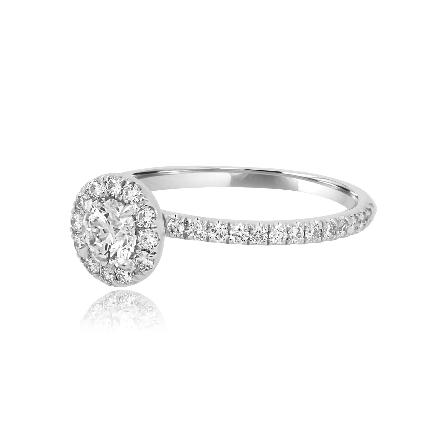 GIA Certified Diamond Bridal Ring 0.92 CT 18K White Gold & Platinum