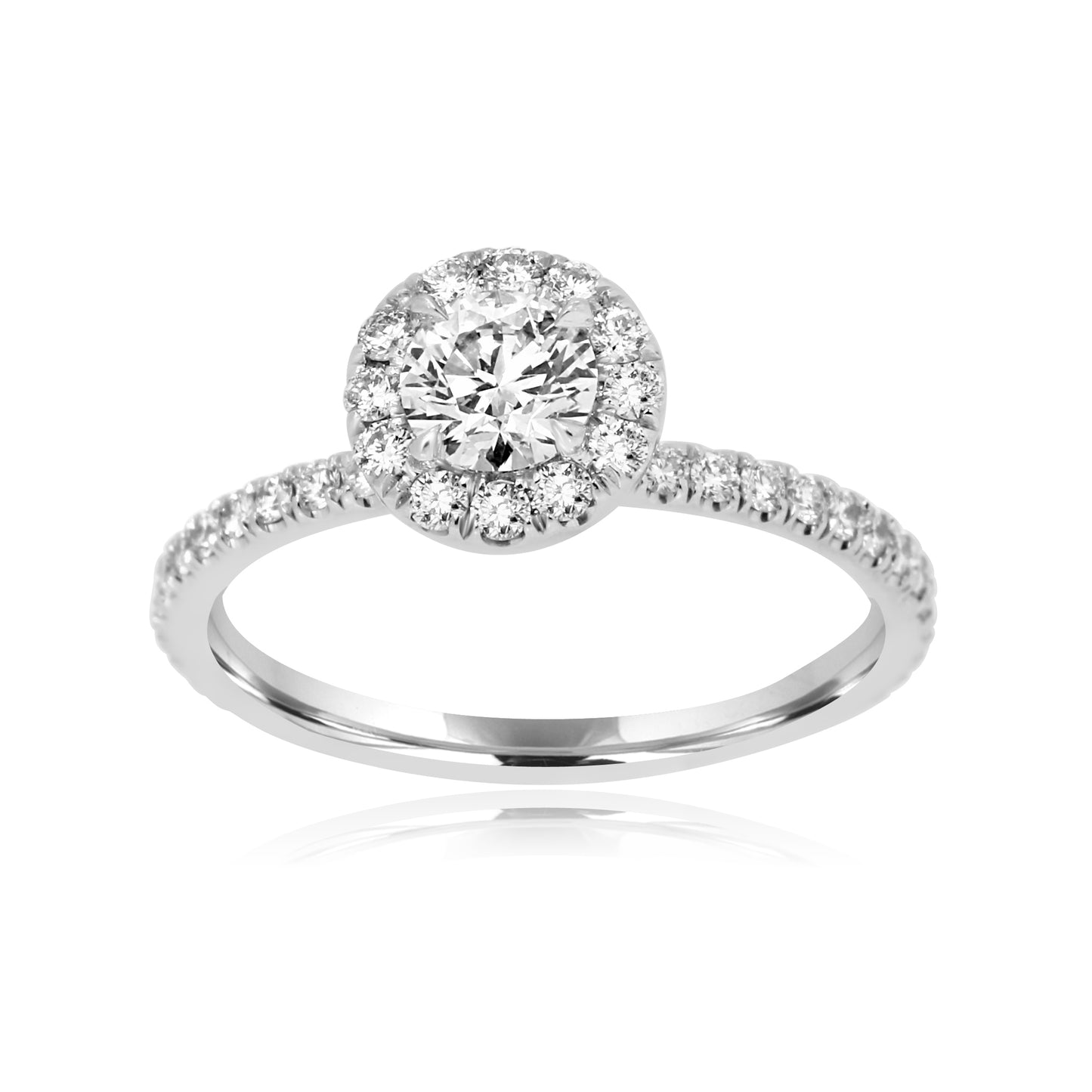 GIA Certified Diamond Bridal Ring 0.92 CT 18K White Gold & Platinum