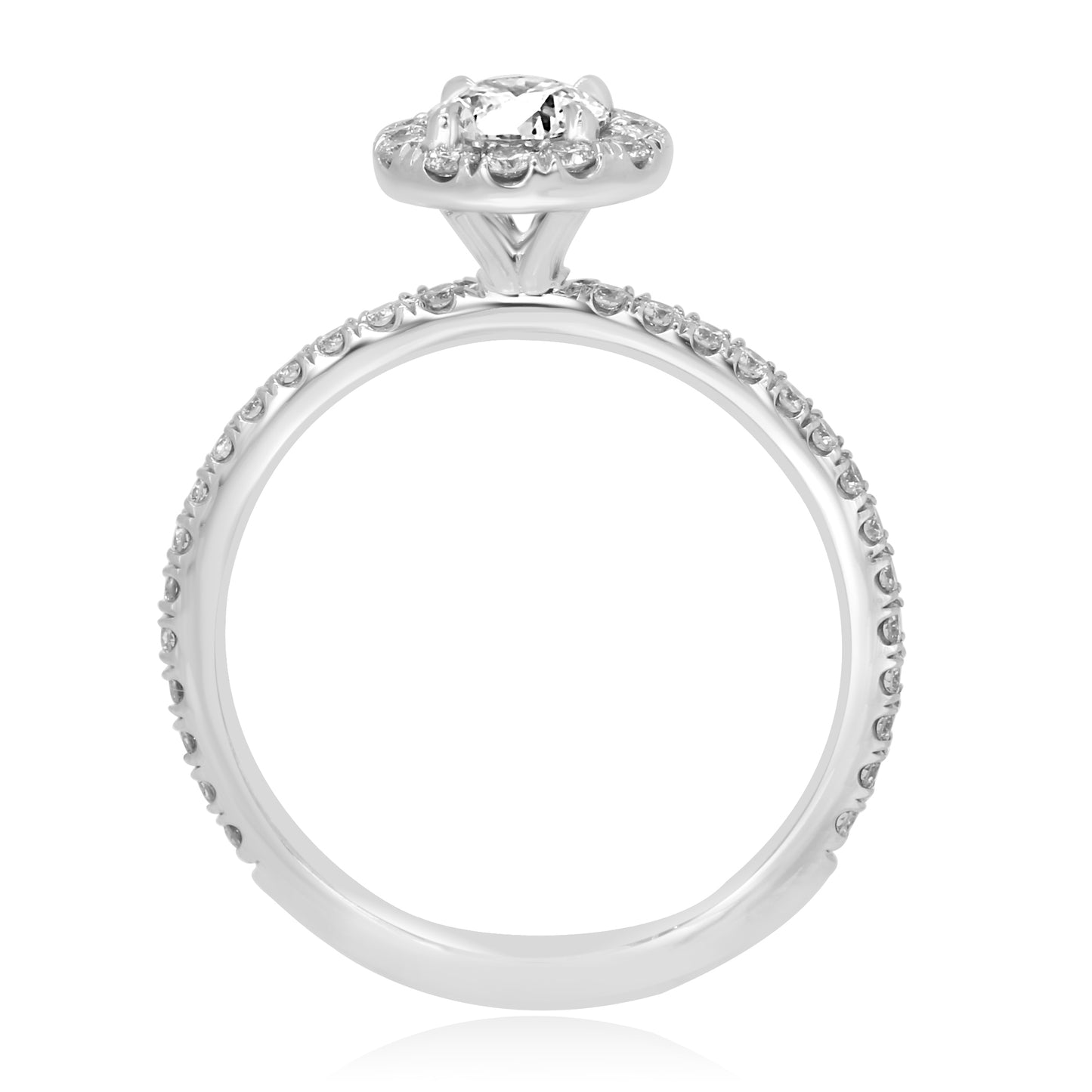 GIA Certified Diamond Bridal Ring 0.92 CT 18K White Gold & Platinum