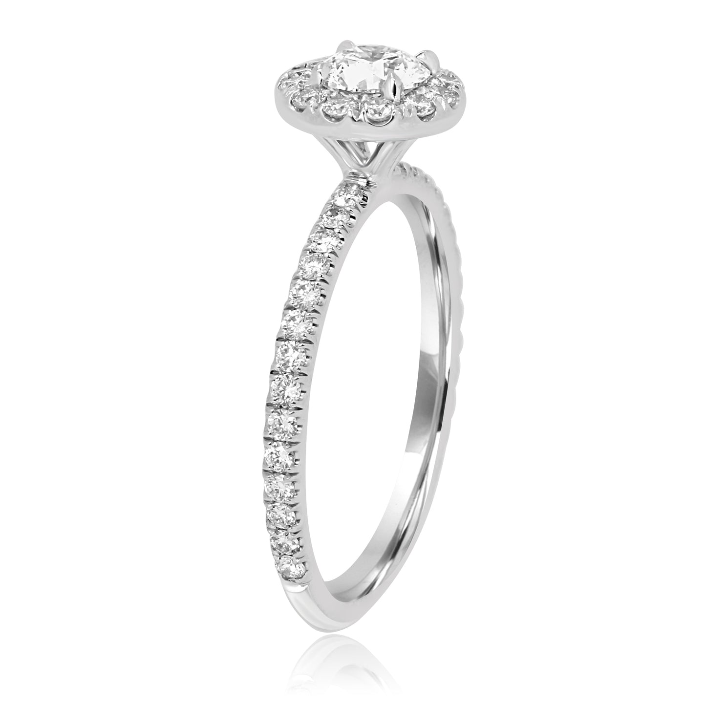 GIA Certified Diamond Bridal Ring 0.92 CT 18K White Gold & Platinum