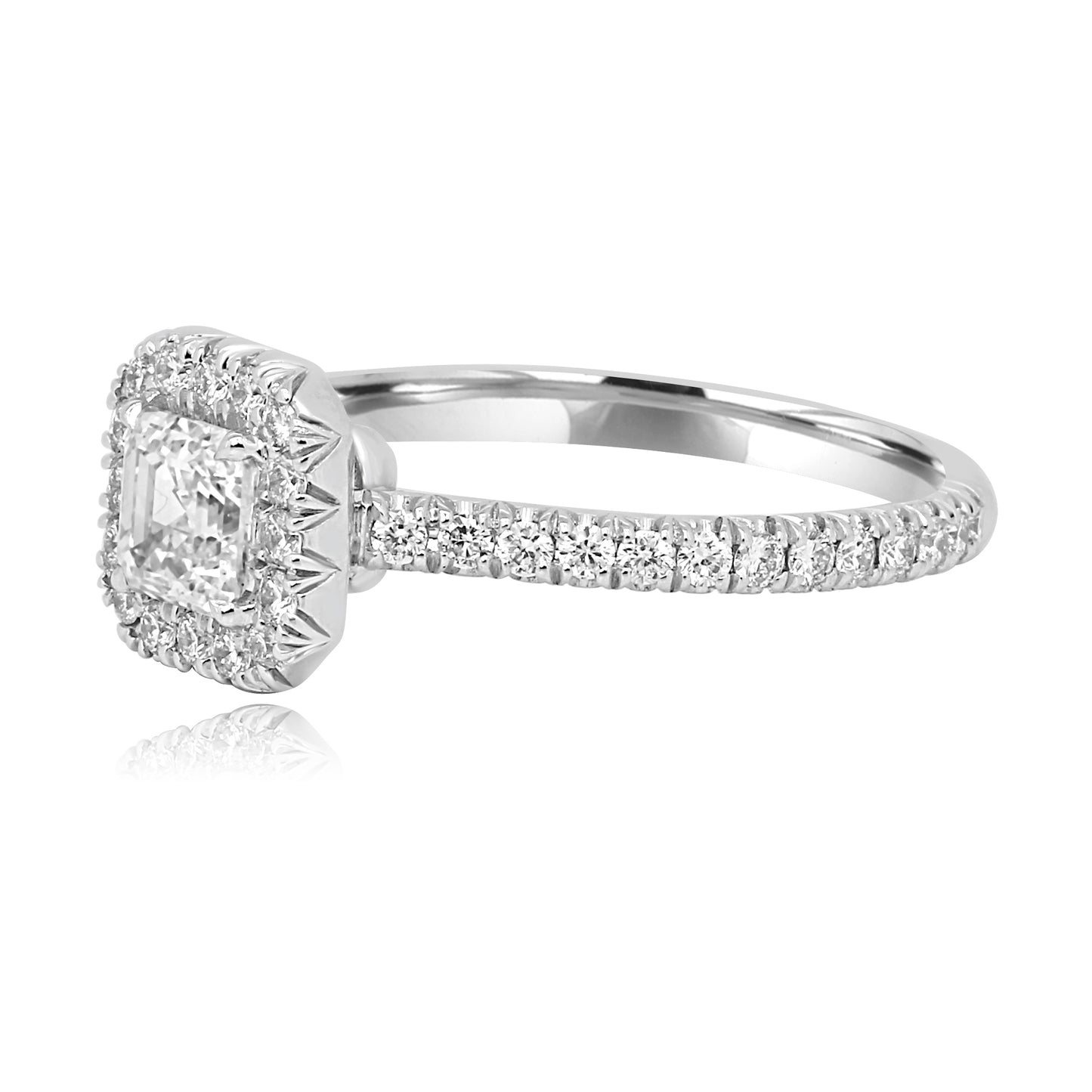 GIA Certified Bridal Wedding Ring 18K White Gold