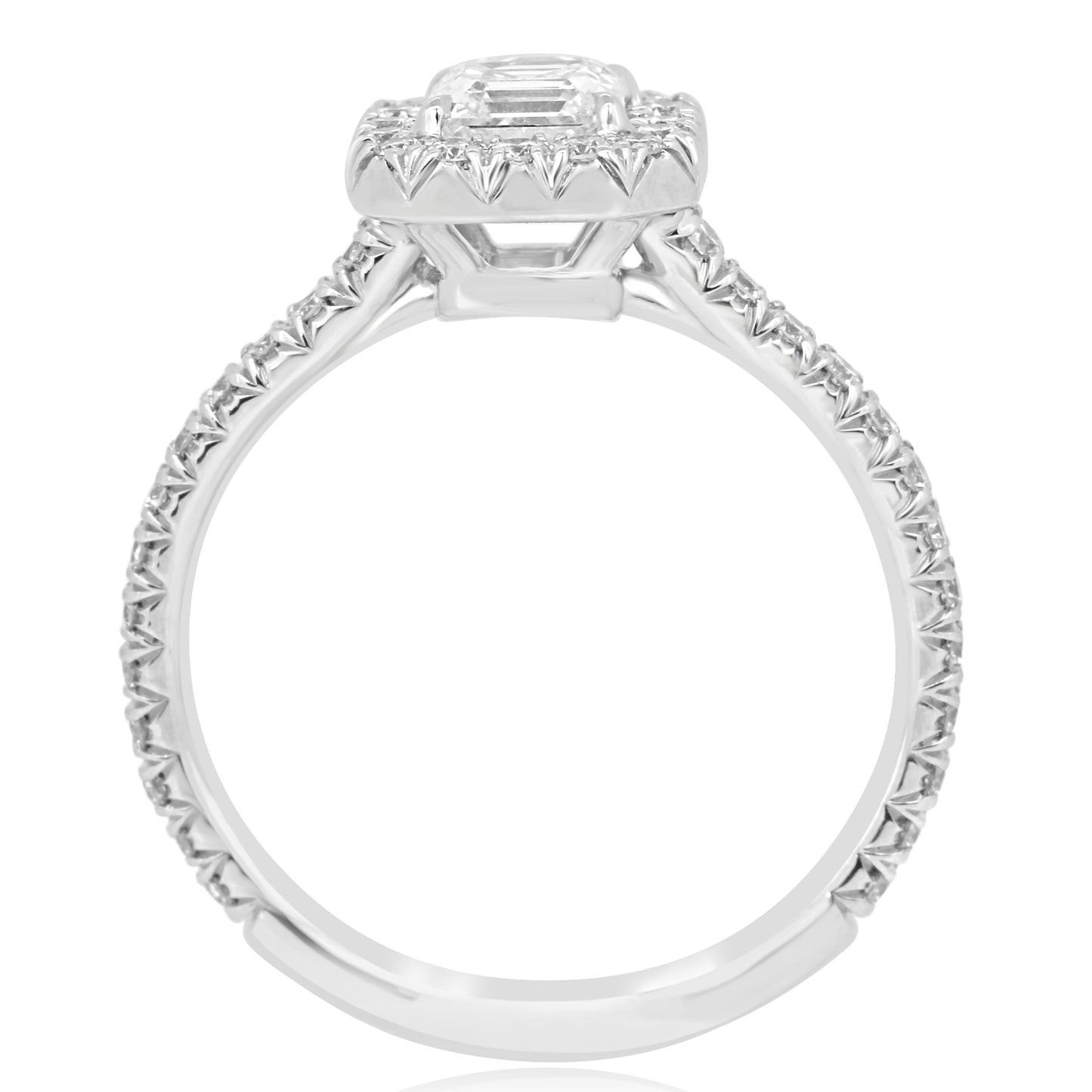 GIA Certified Bridal Wedding Ring 18K White Gold