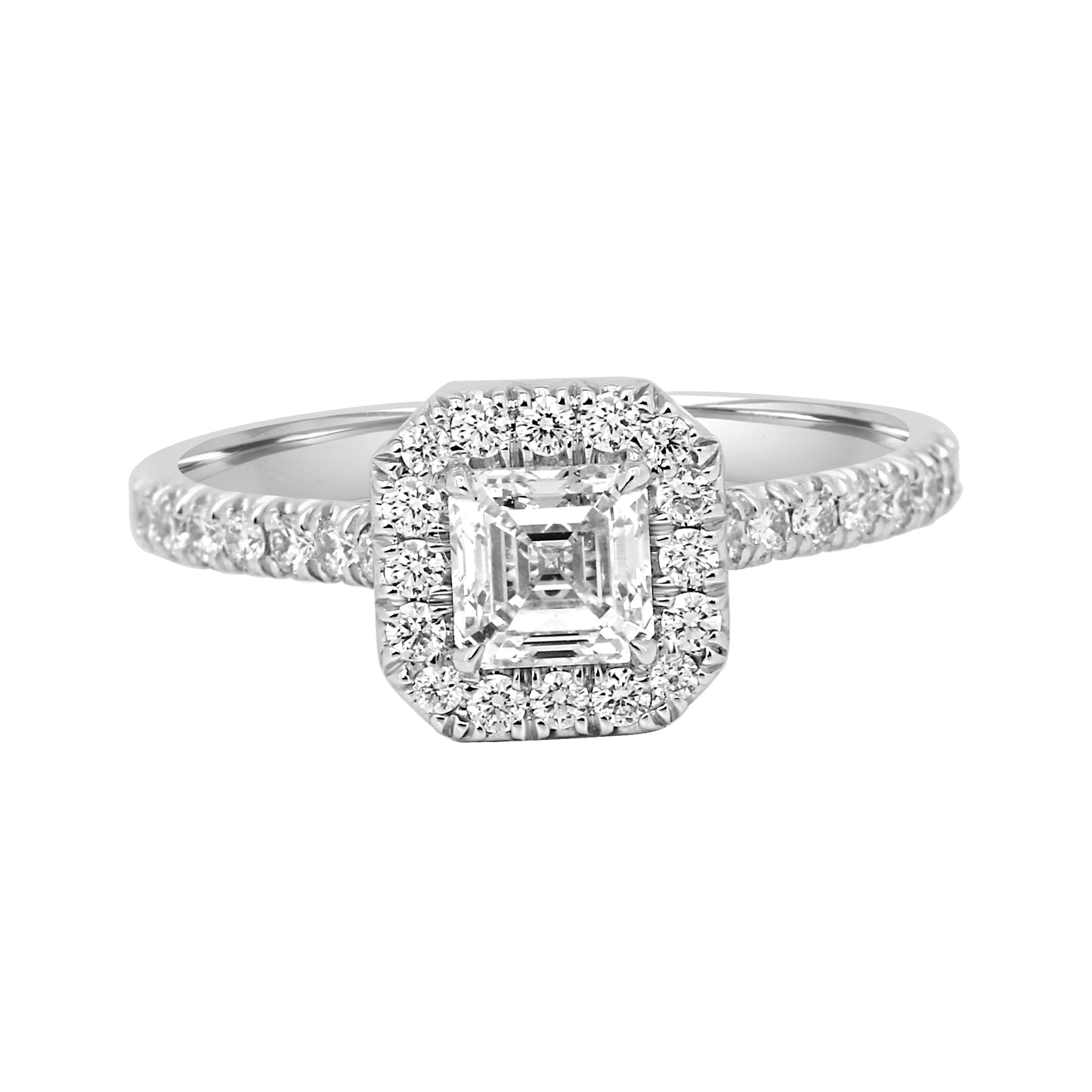 GIA Certified Bridal Wedding Ring 18K White Gold
