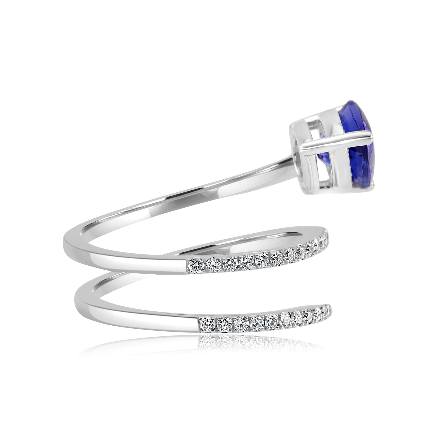Enchanted Pear Shape Tanzanite Ring 14K White Gold