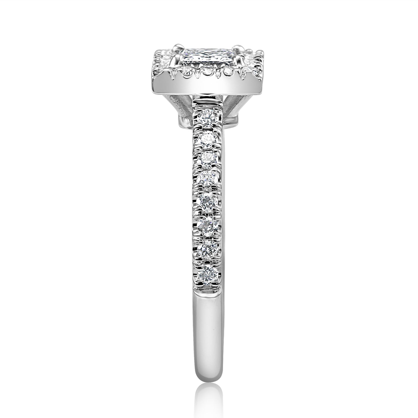 GIA Certified Diamond Bridal Ring 18K White Gold