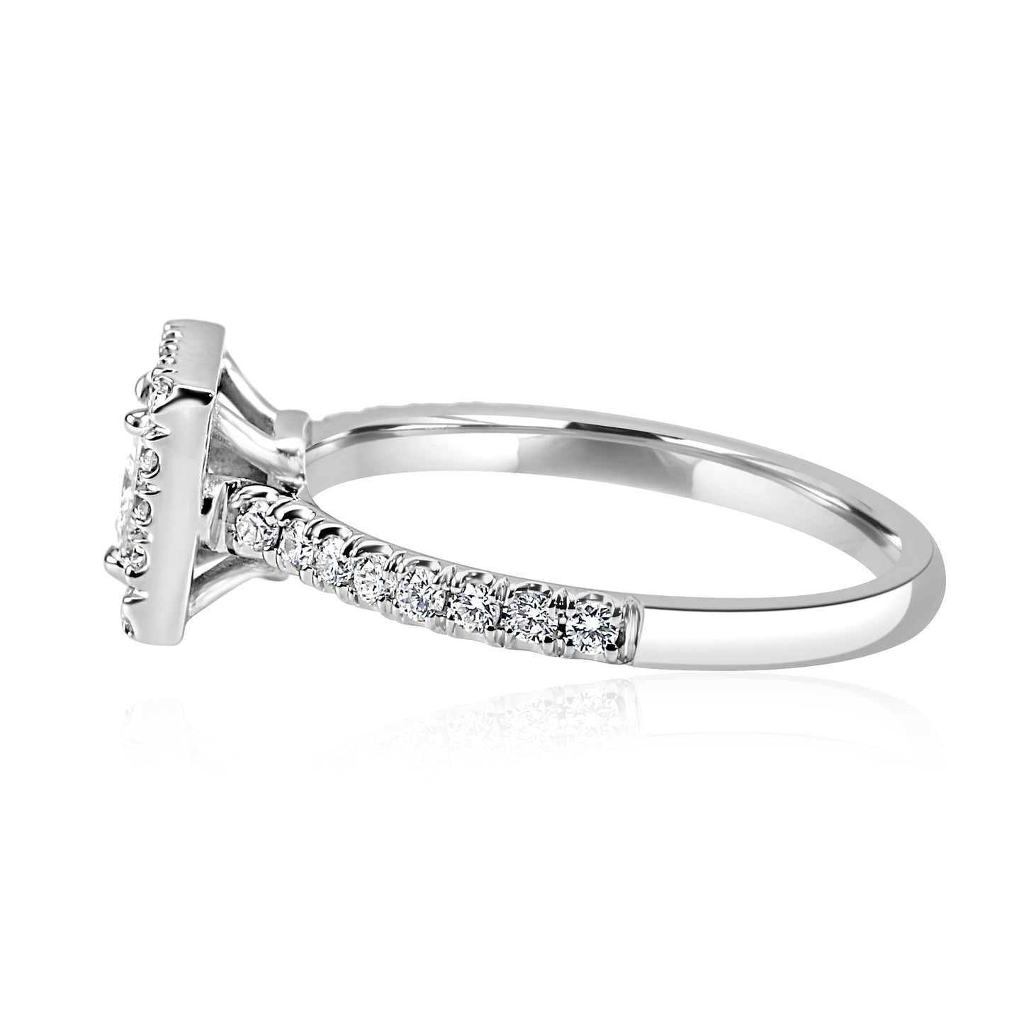 GIA Certified Diamond Bridal Ring 18K White Gold