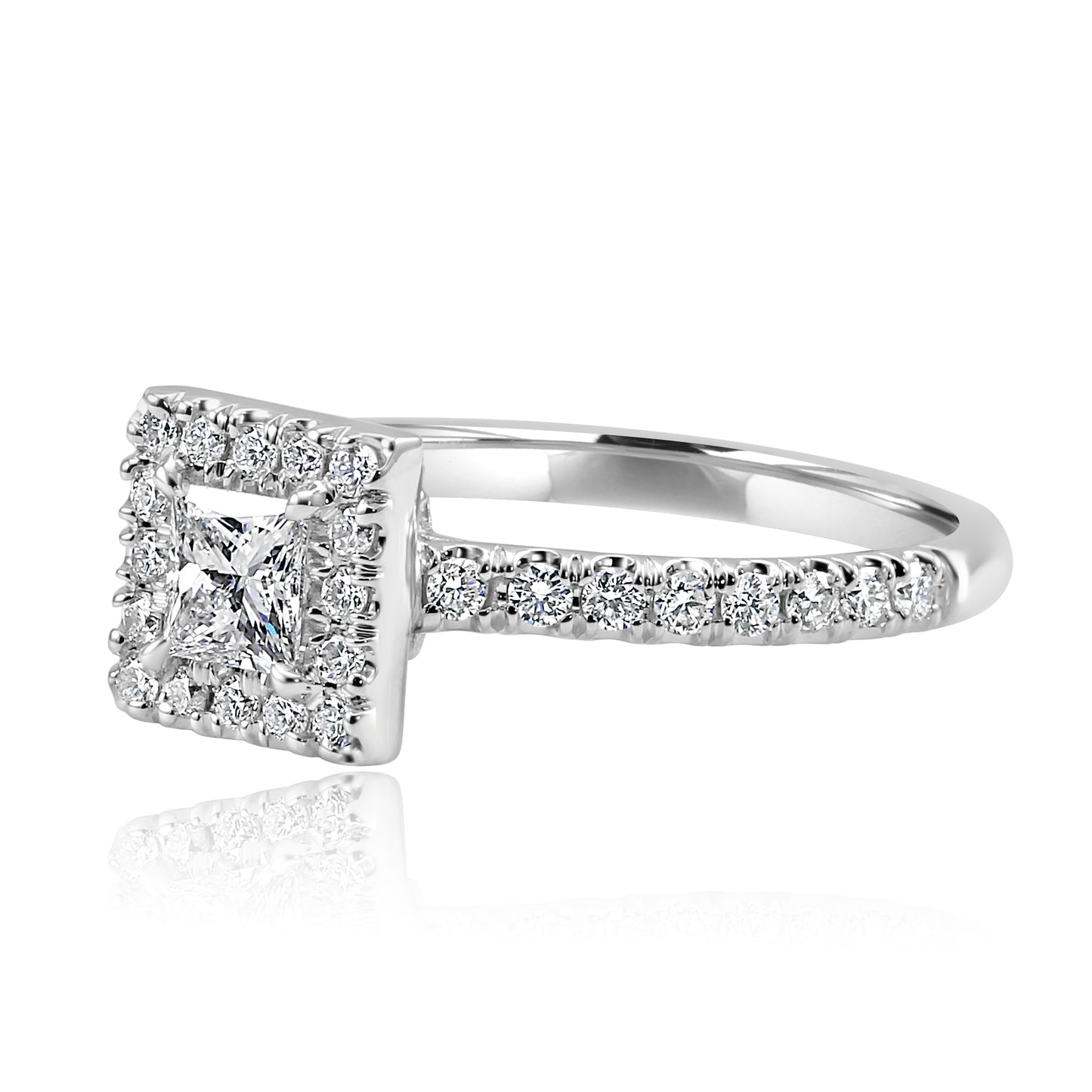 GIA Certified Diamond Bridal Ring 18K White Gold