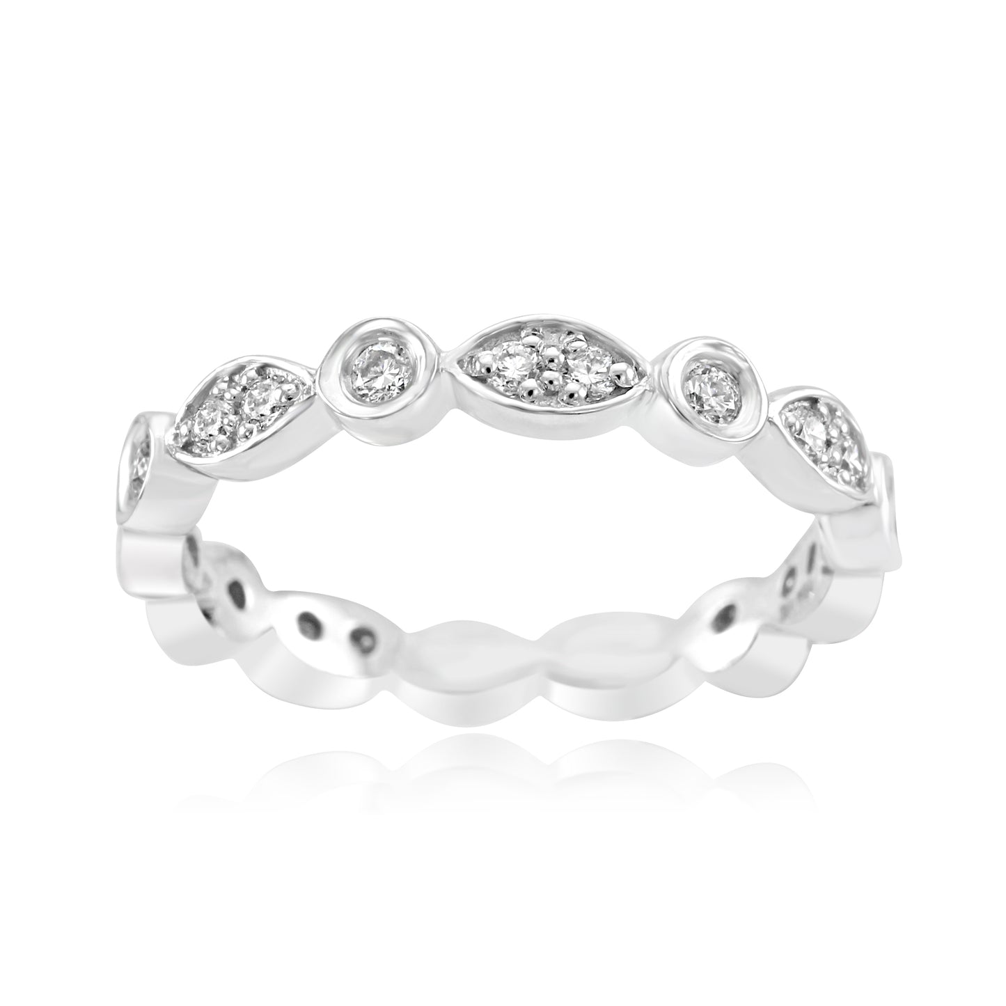 Regal Eternity Band Diamond Ring 14K White Gold