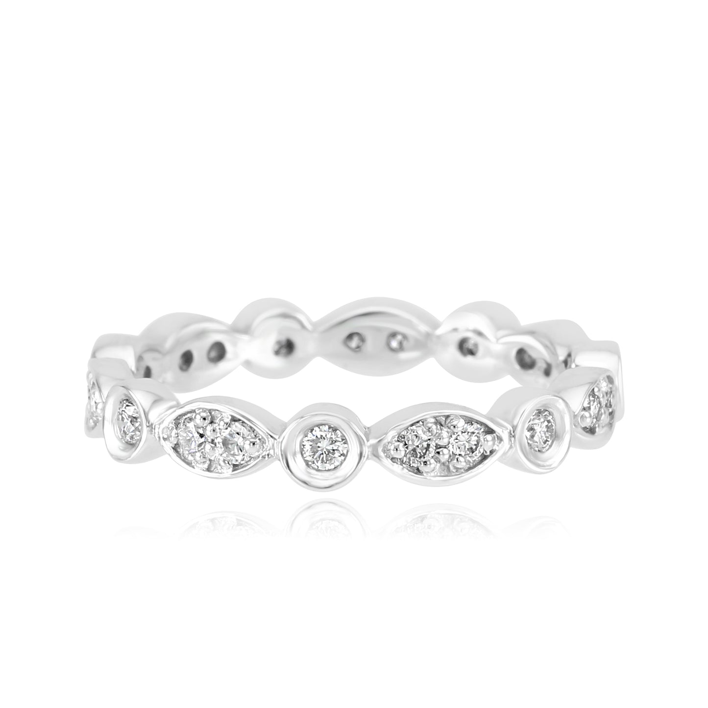 Regal Eternity Band Diamond Ring 14K White Gold
