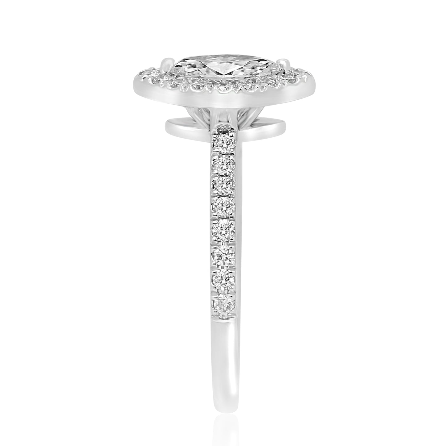 Bridal Ring GIA Certified 14K White Gold