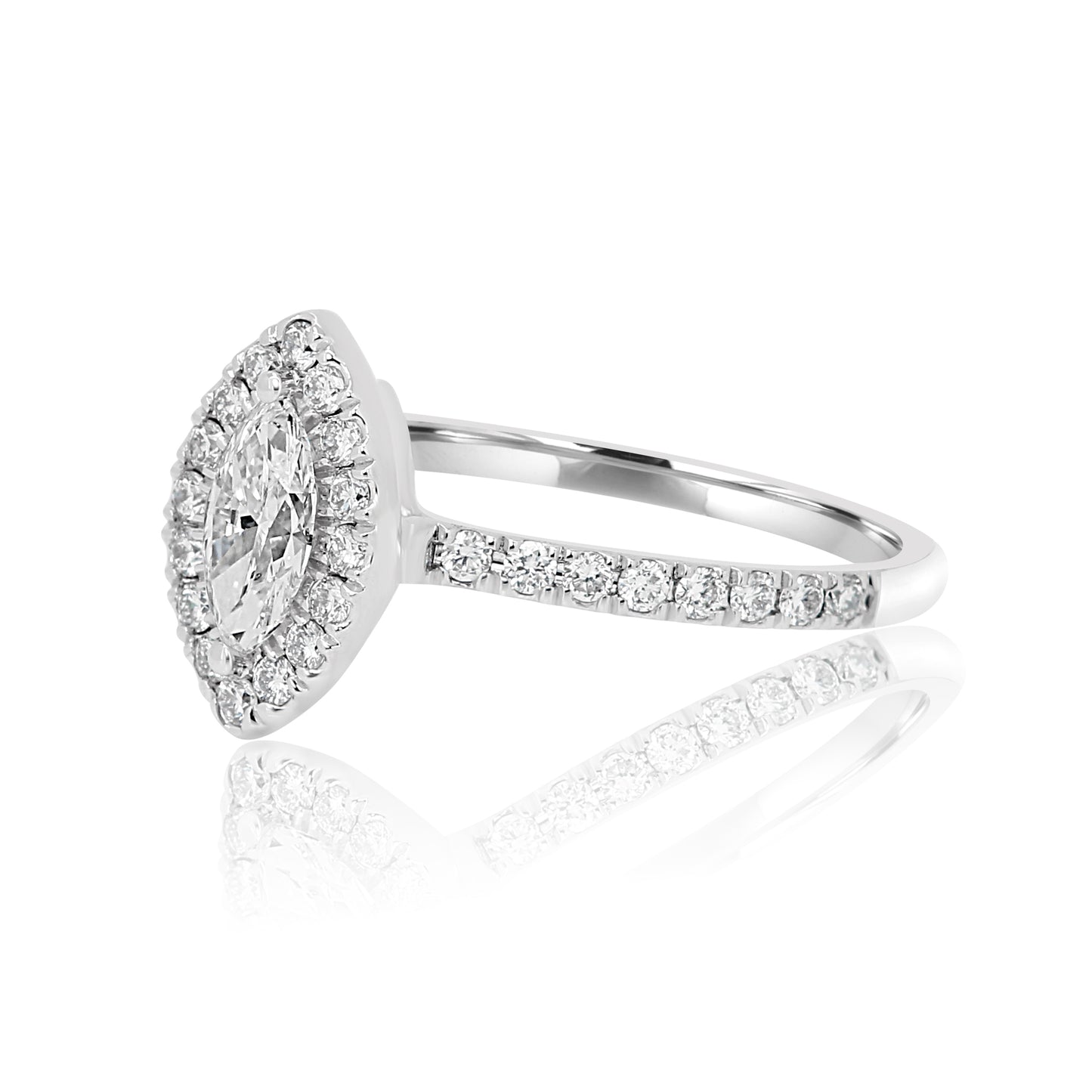 Bridal Ring GIA Certified 14K White Gold