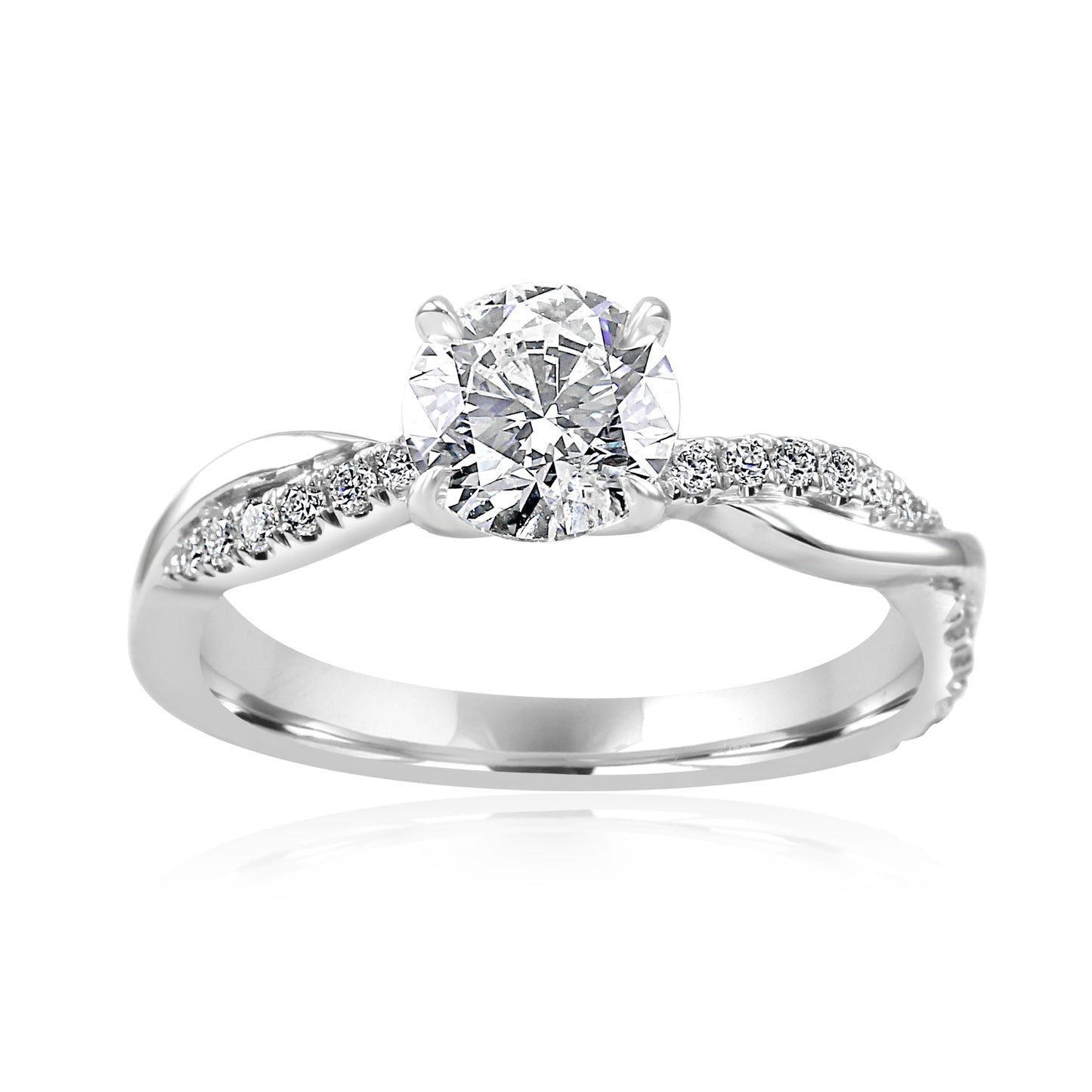 GIA Certified Bridal Wedding Ring 14K White Gold
