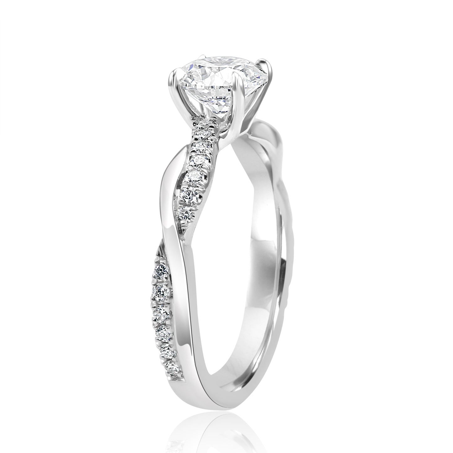 GIA Certified Bridal Wedding Ring 14K White Gold
