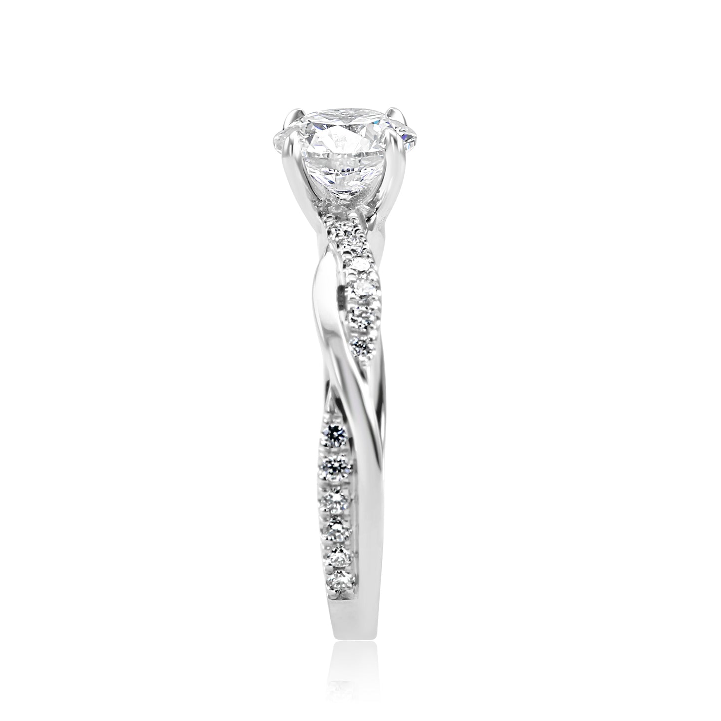 GIA Certified Bridal Wedding Ring 14K White Gold