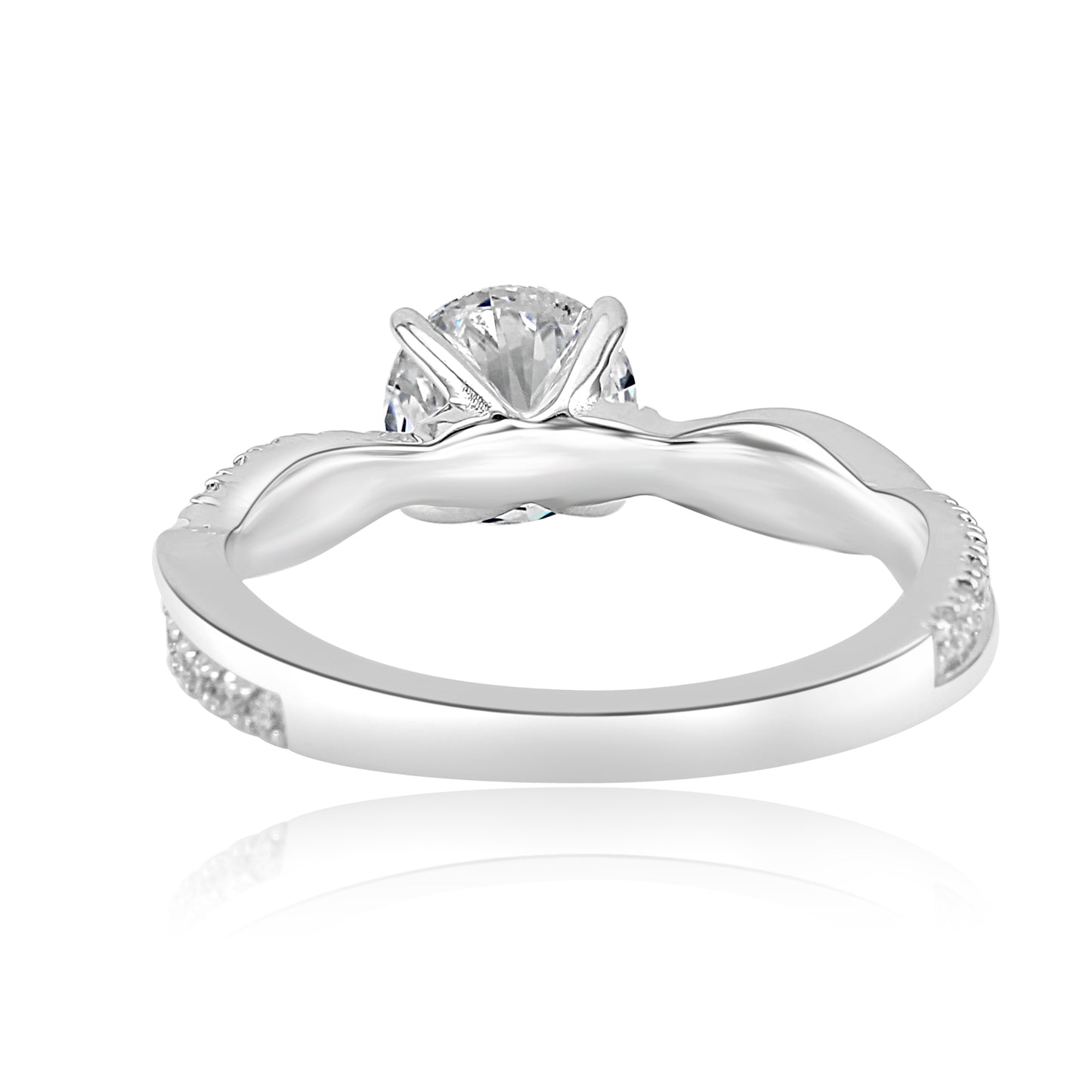 GIA Certified Bridal Wedding Ring 14K White Gold