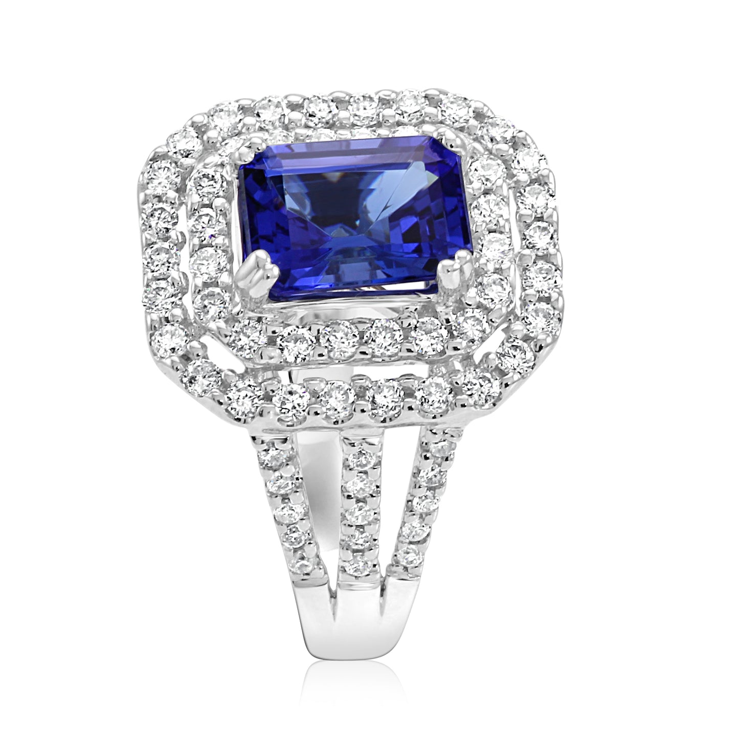 Dazzling Tanzanite Ring 18K White Gold