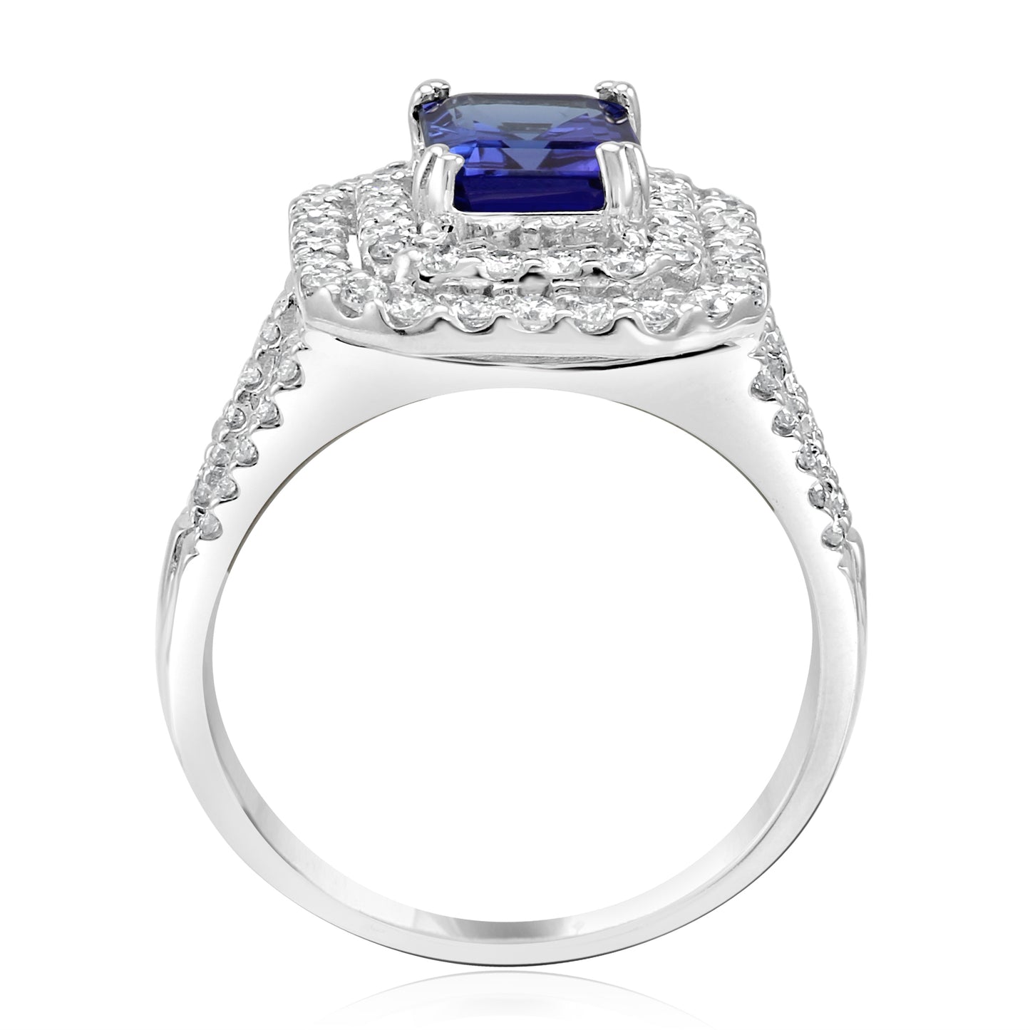 Dazzling Tanzanite Ring 18K White Gold