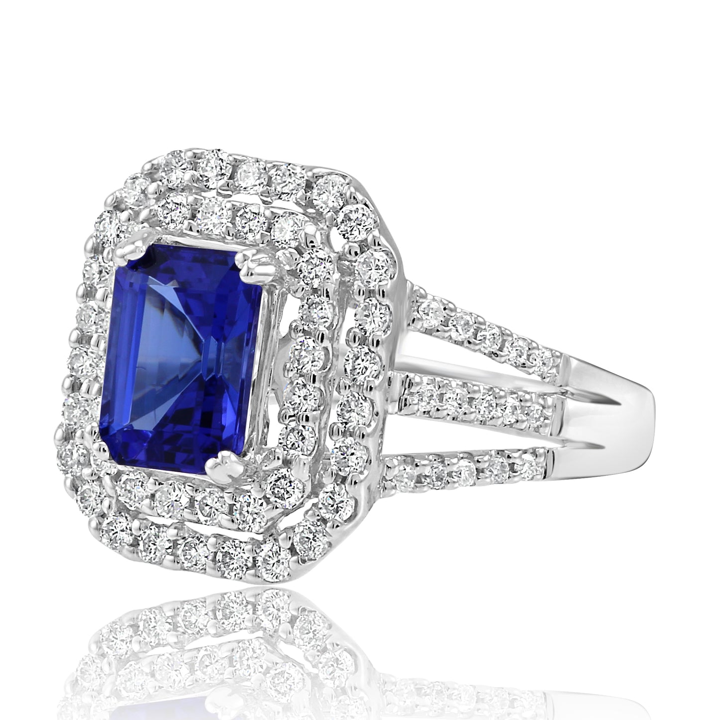 Dazzling Tanzanite Ring 18K White Gold