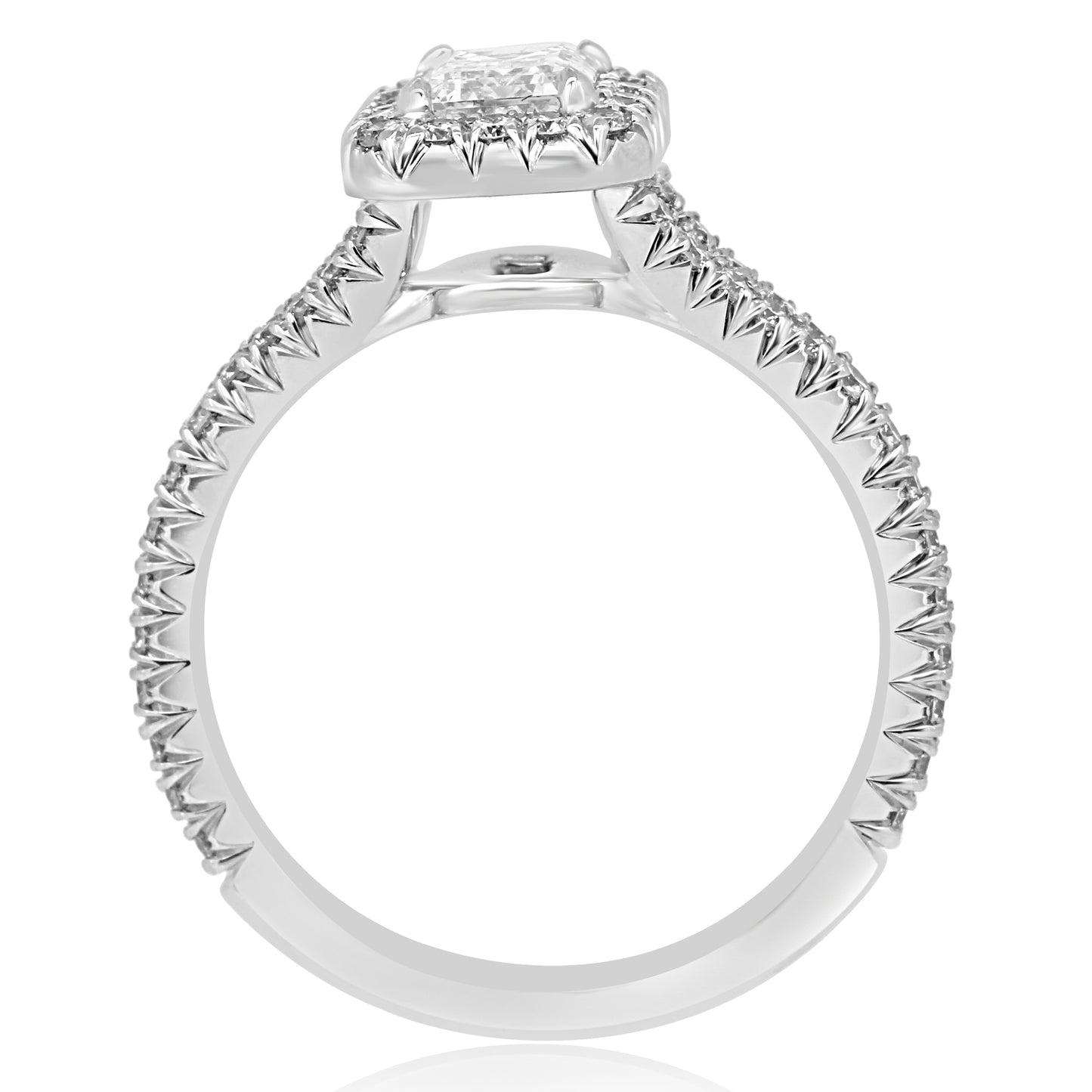 1.20ct TW, Natural Diamond GIA Certified 18K White Gold & Platinum Bridal Ring
