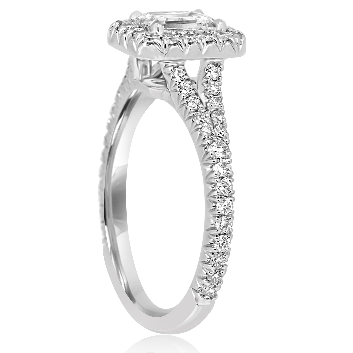 1.20ct TW, Natural Diamond GIA Certified 18K White Gold & Platinum Bridal Ring