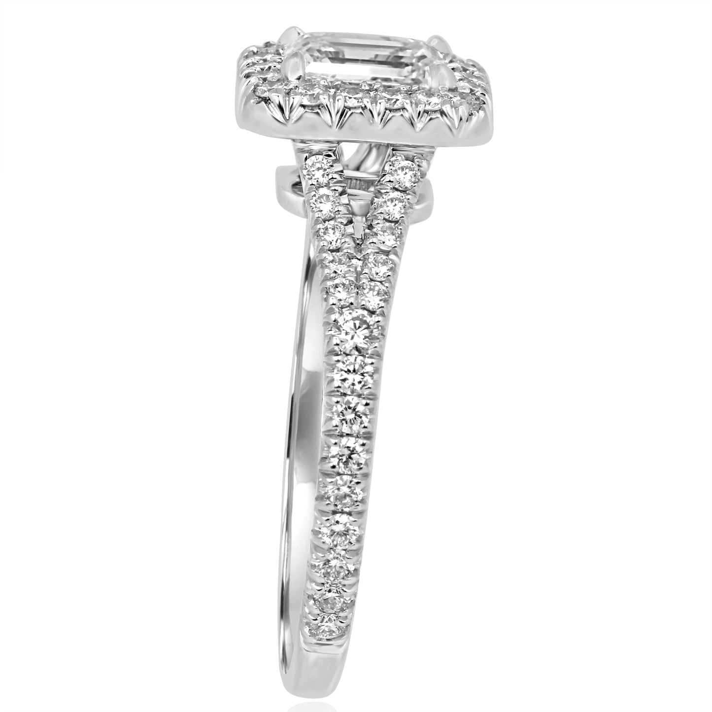 1.20ct TW, Natural Diamond GIA Certified 18K White Gold & Platinum Bridal Ring
