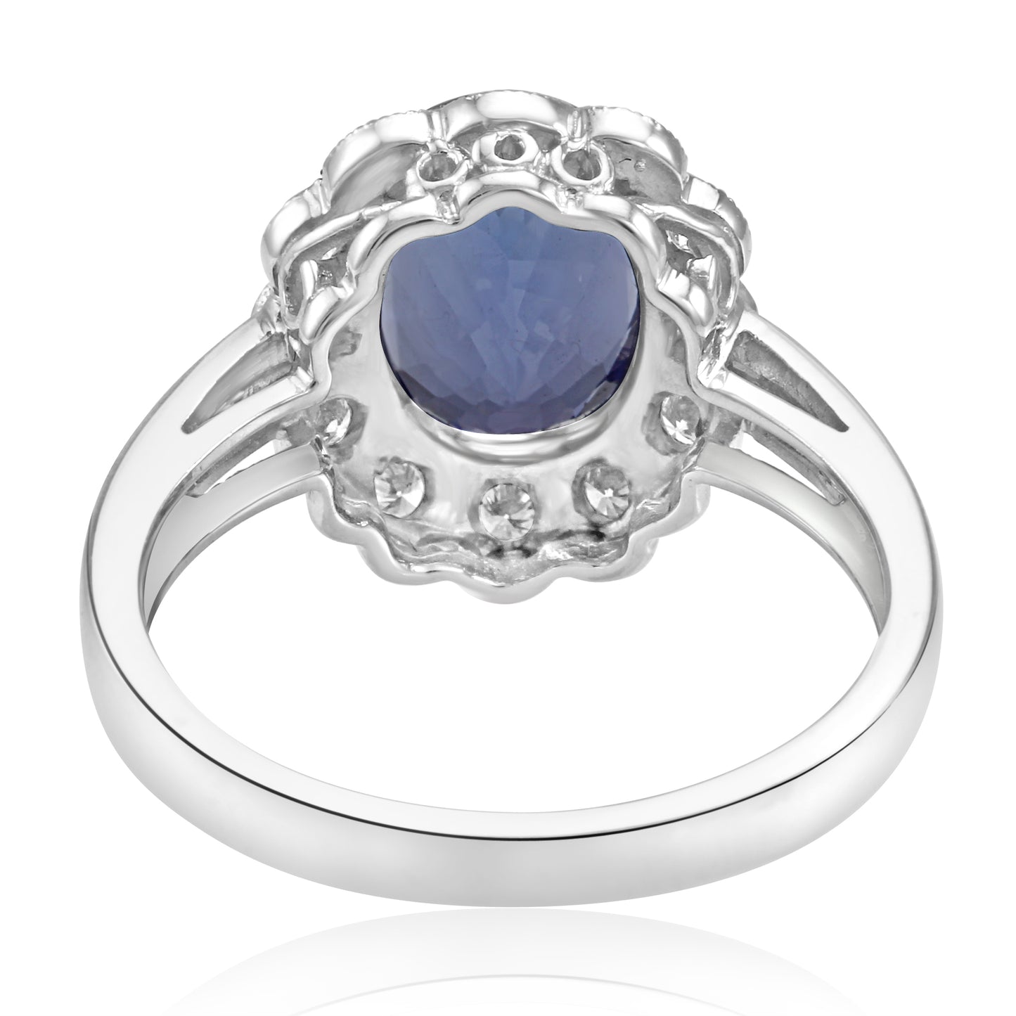 Tanzanite and Diamond Ring 14K White Gold & Natural White Diamond