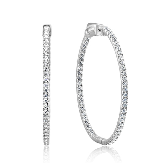 2.31 Carat Diamond Eternity Oval 18K White Gold
