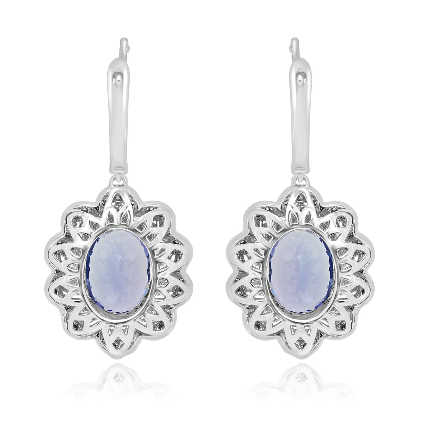 Stunning Tanzanite Earring 14K White Gold
