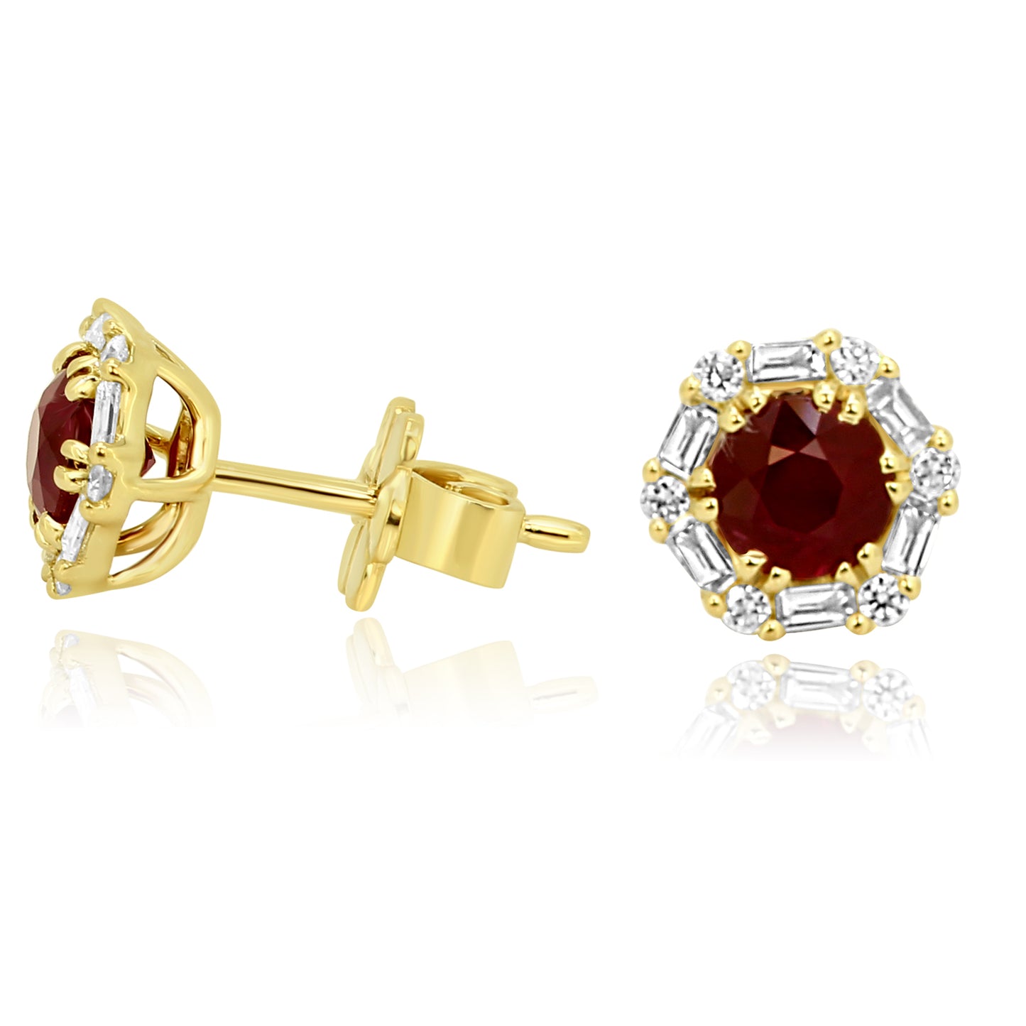Floral Diamond Earring 14K Yellow Gold