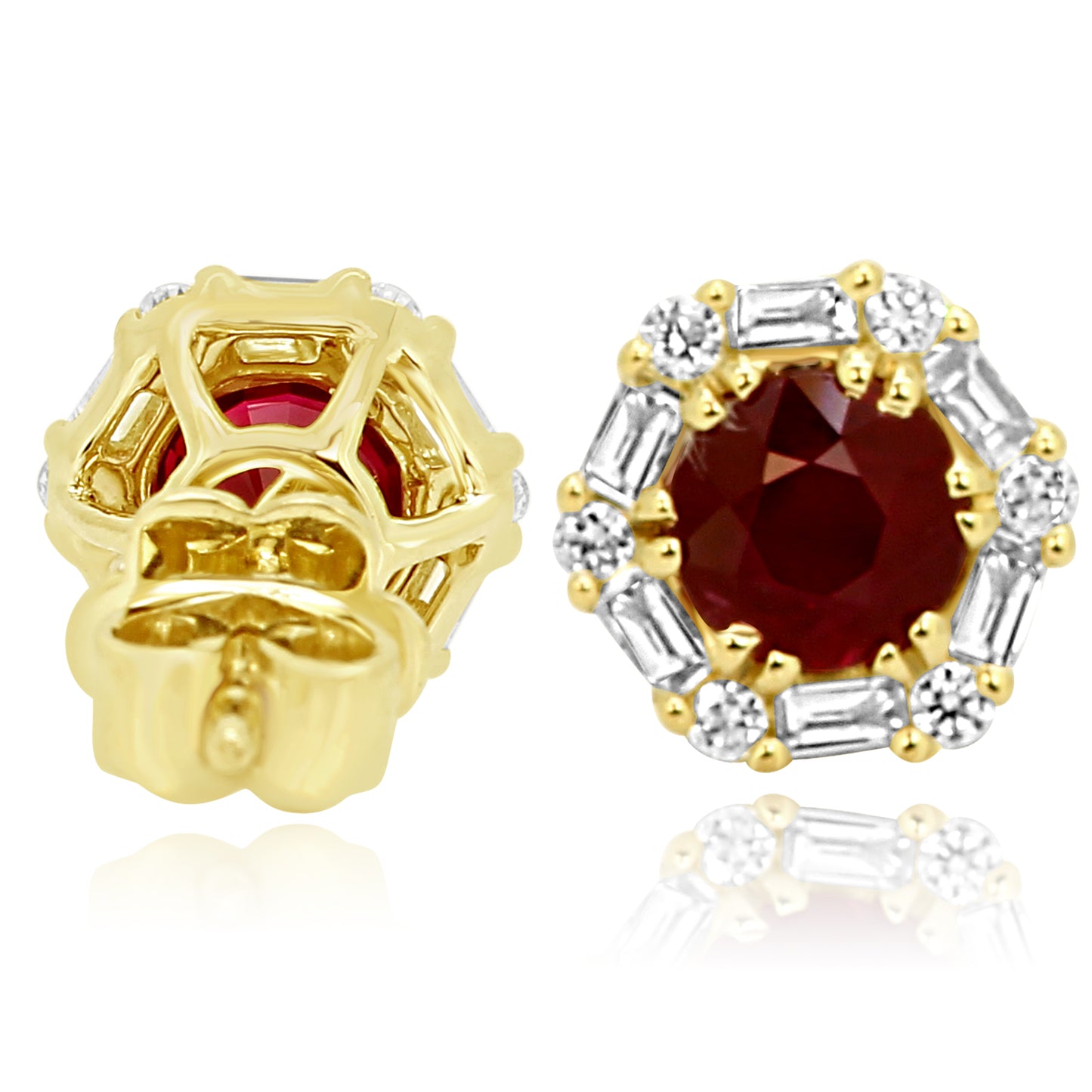 Floral Diamond Earring 14K Yellow Gold