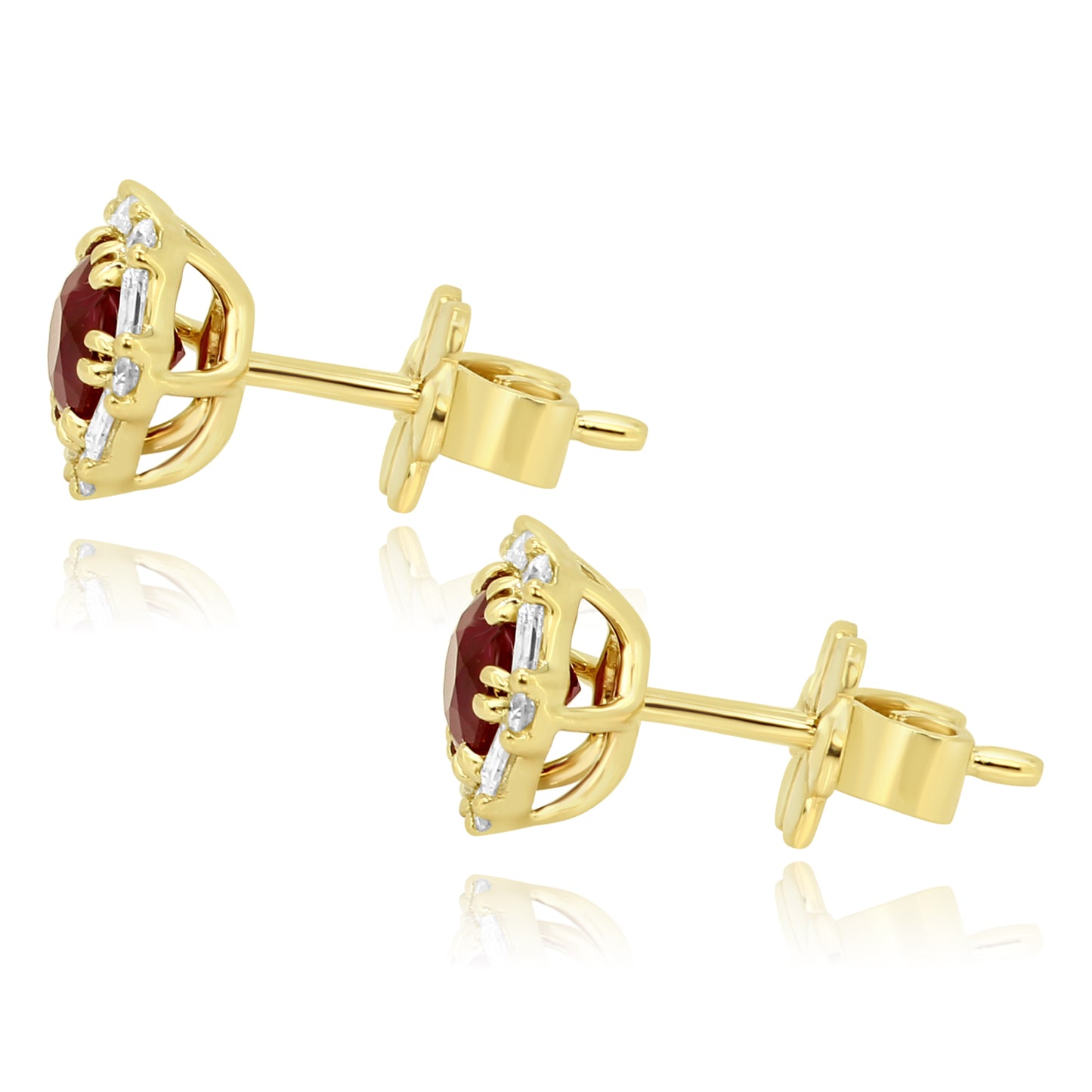 Floral Diamond Earring 14K Yellow Gold
