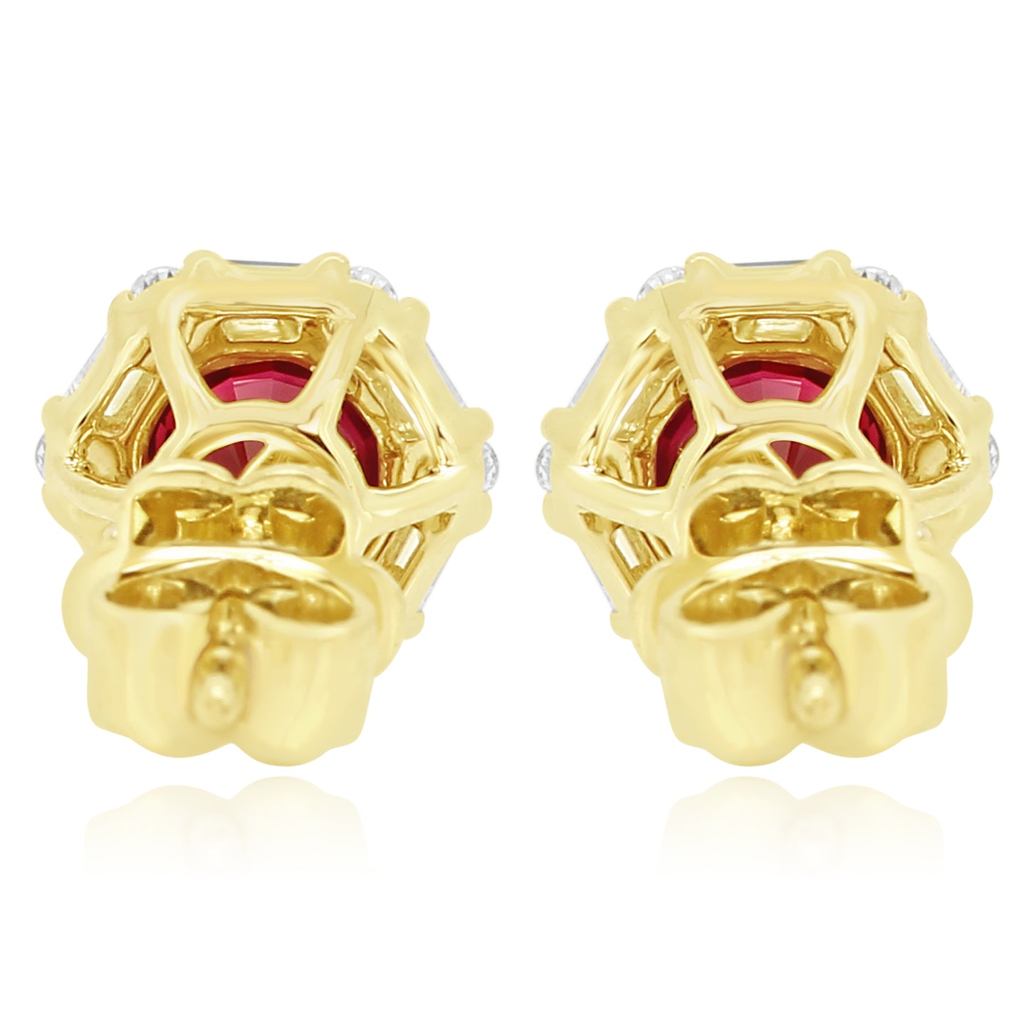 Floral Diamond Earring 14K Yellow Gold