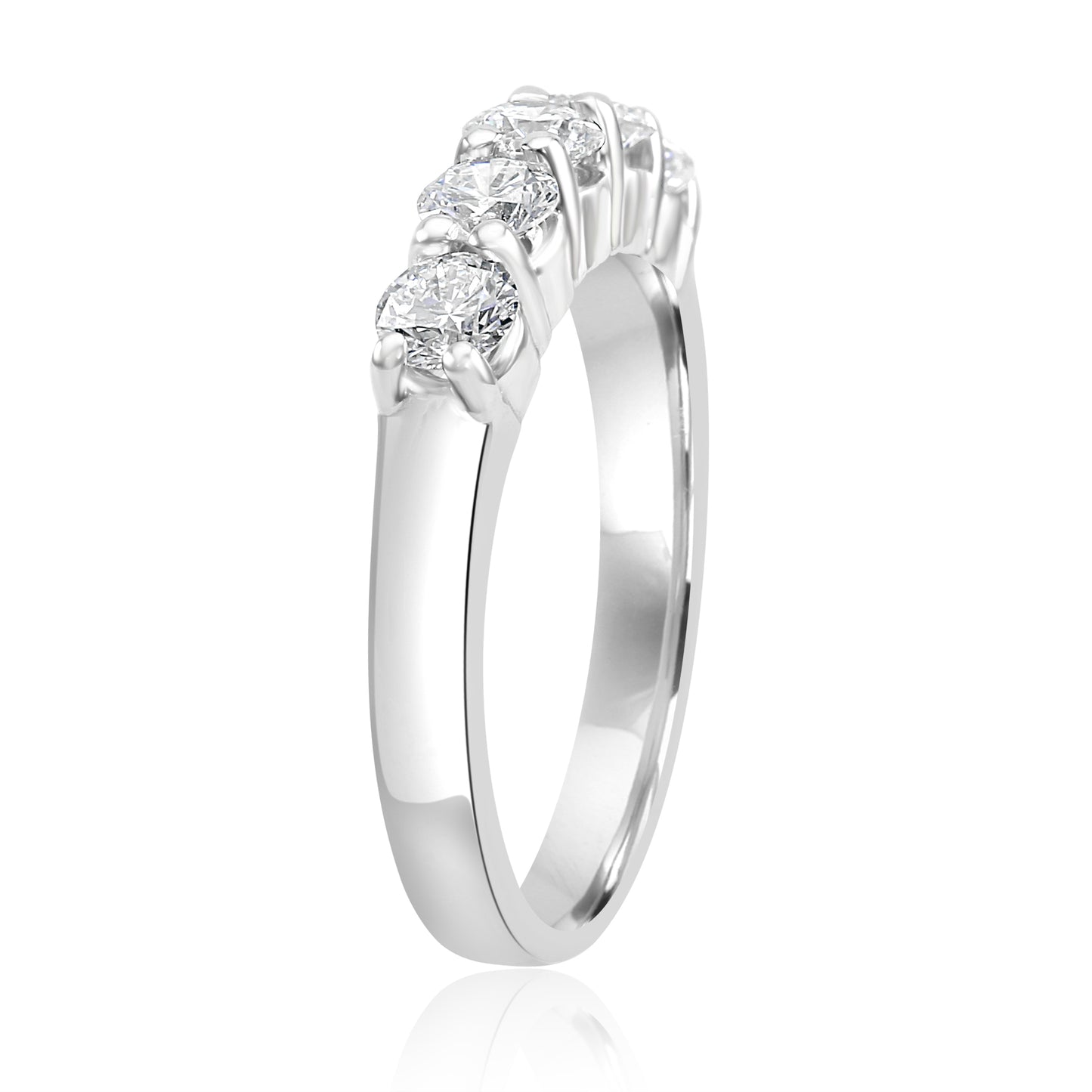 0.75 Carat Diamond 5 stone Band 14K White Gold