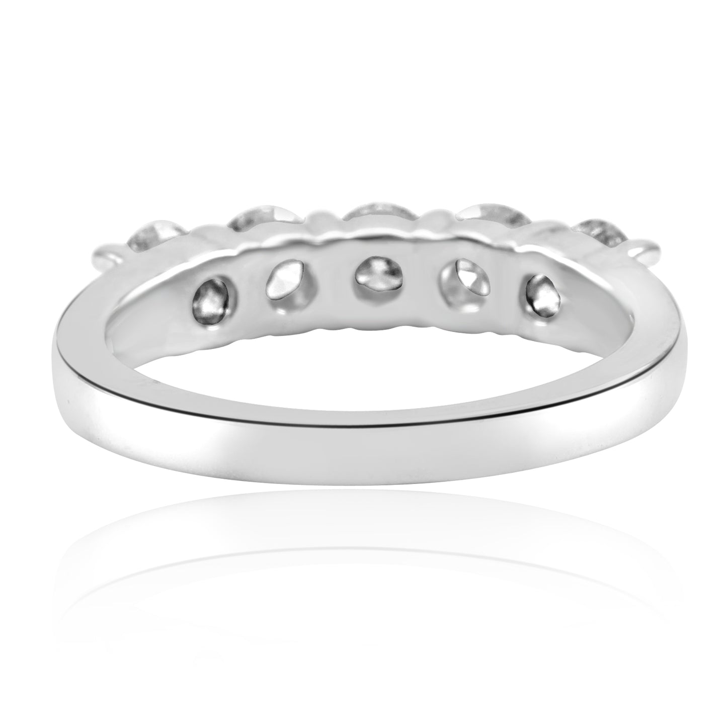 0.75 Carat Diamond 5 stone Band 14K White Gold