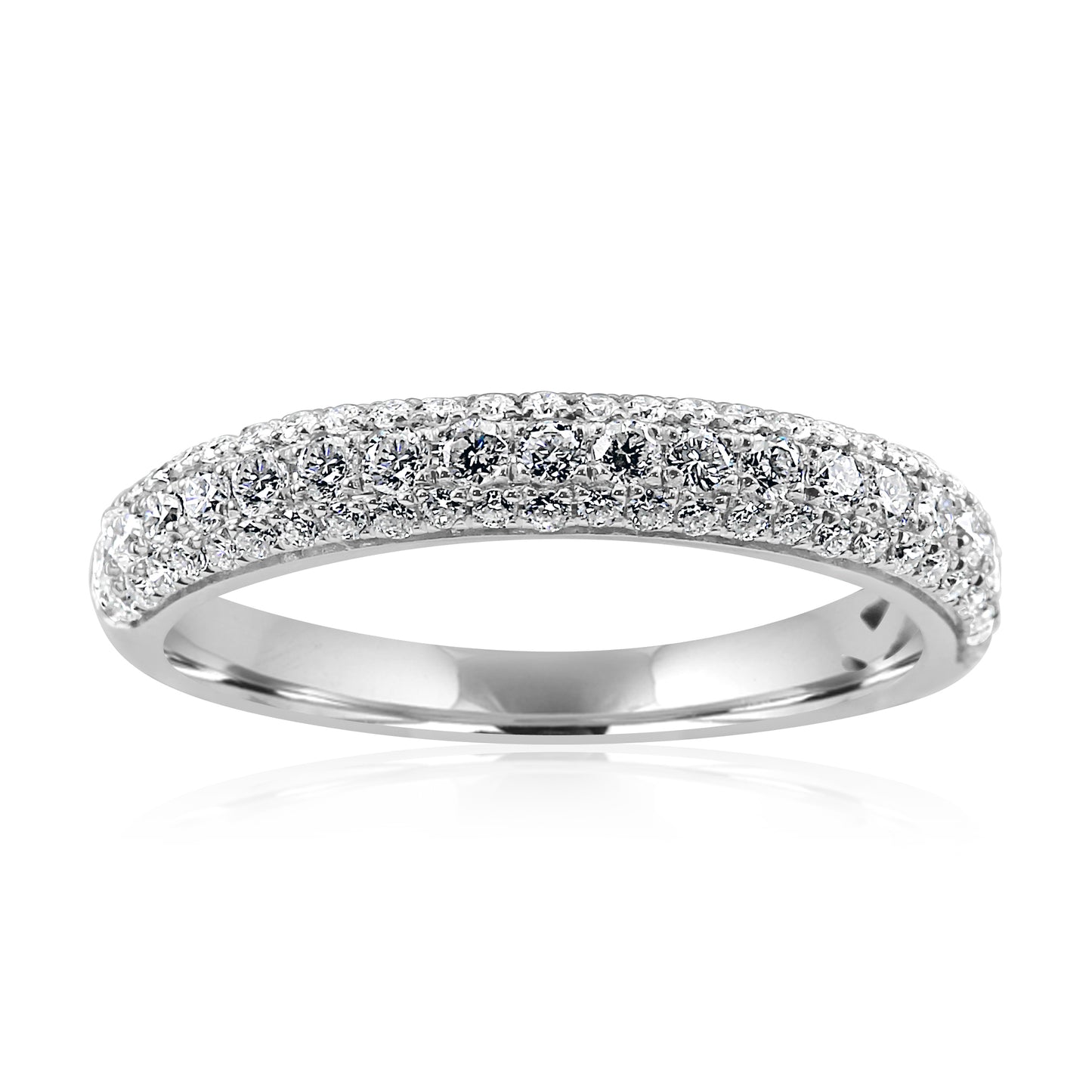 0.54 Carat Natural Diamond 14K White Gold Band