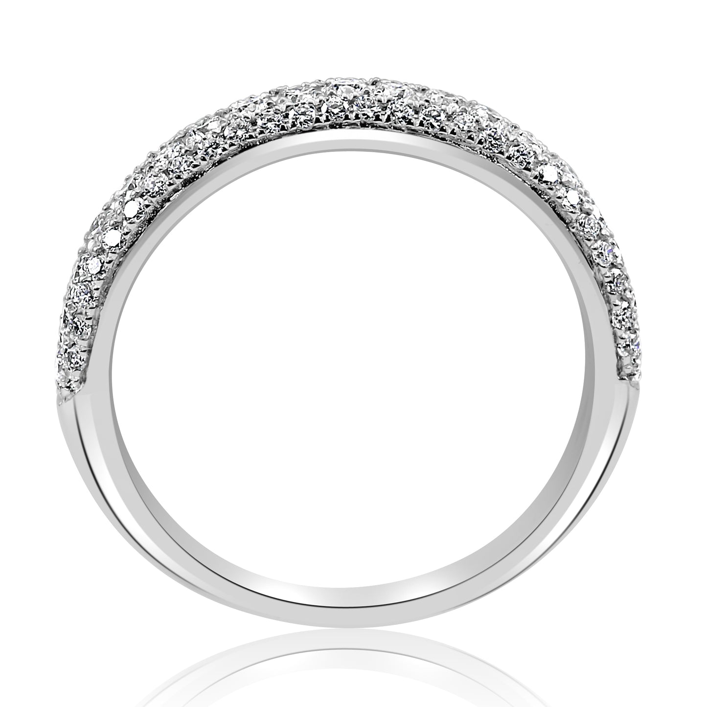 0.54 Carat Natural Diamond 14K White Gold Band
