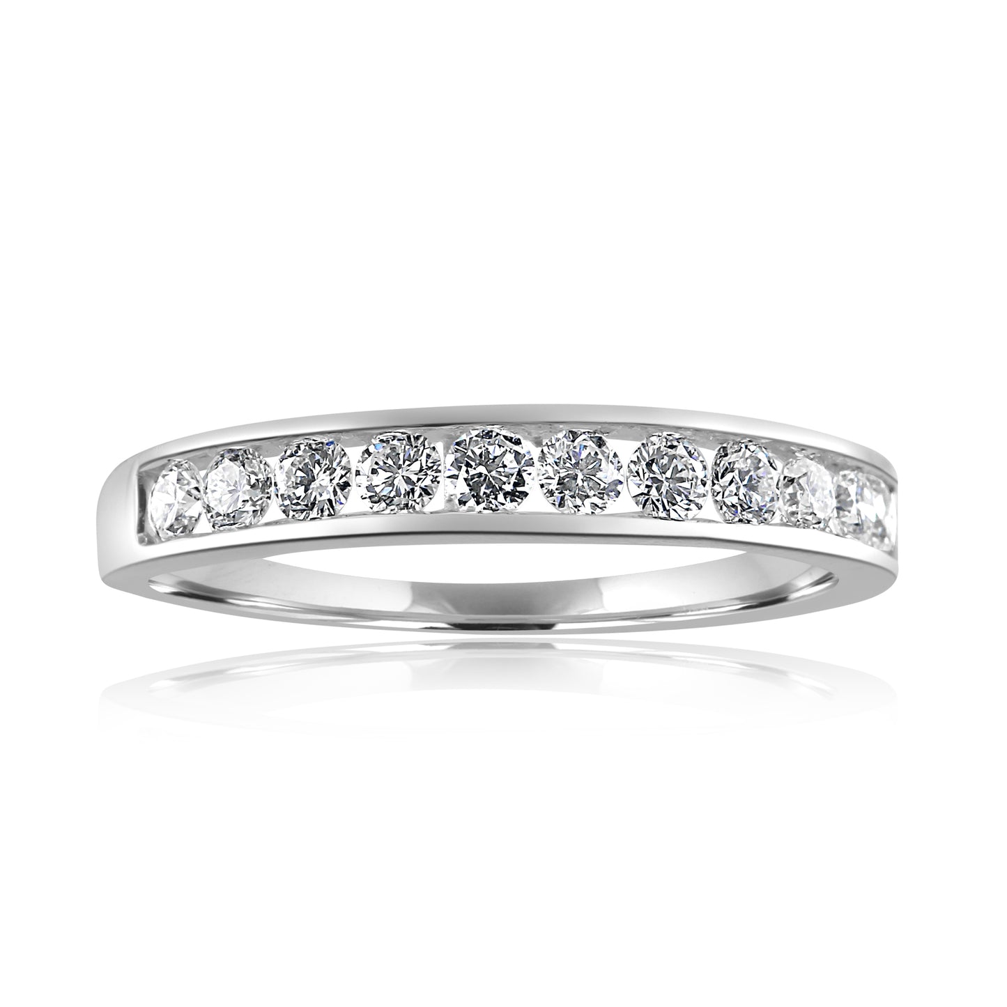 Stunning Chanal Band 0.50 Carat 14K White Gold