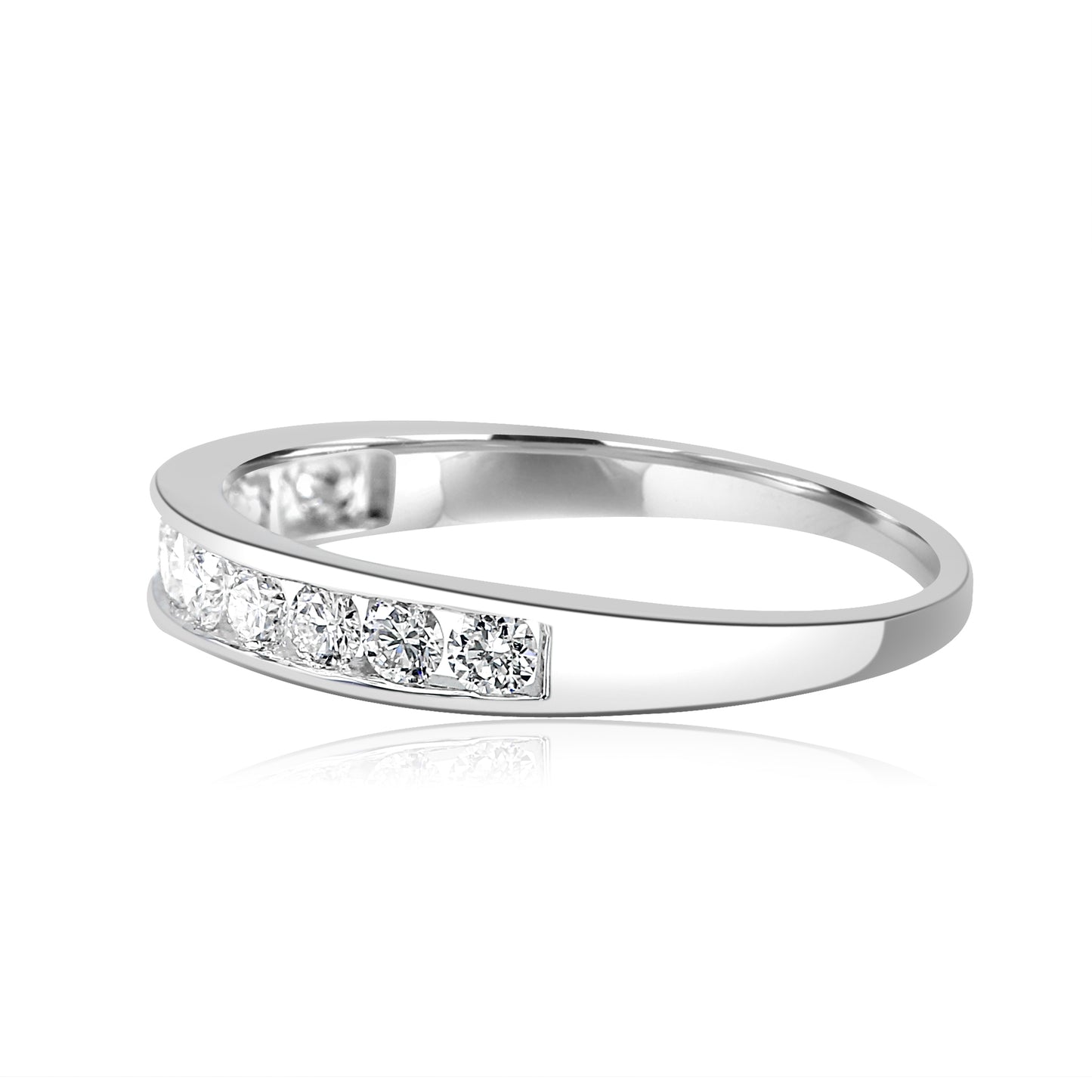 Stunning Chanal Band 0.50 Carat 14K White Gold
