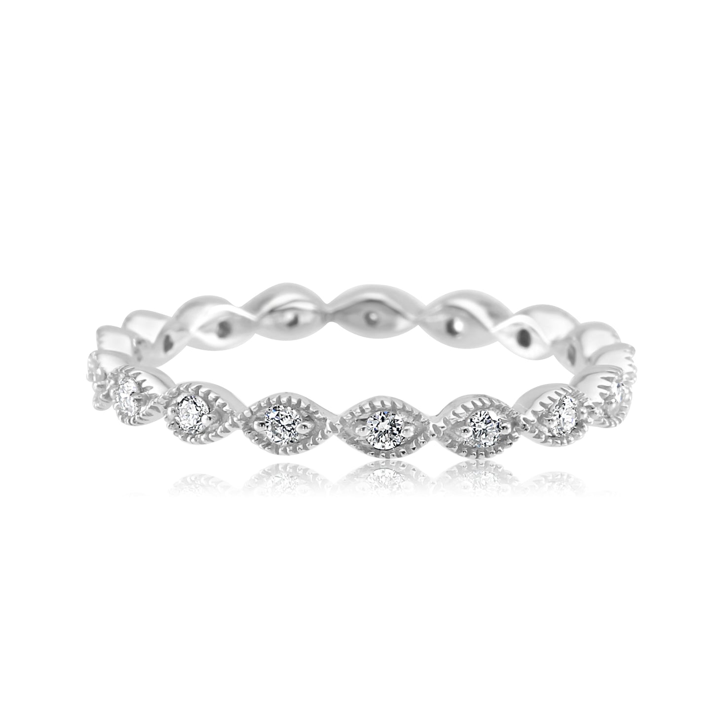 Stunning Diamond Ring 0.25 CT 14K White Gold & Natural White Diamond