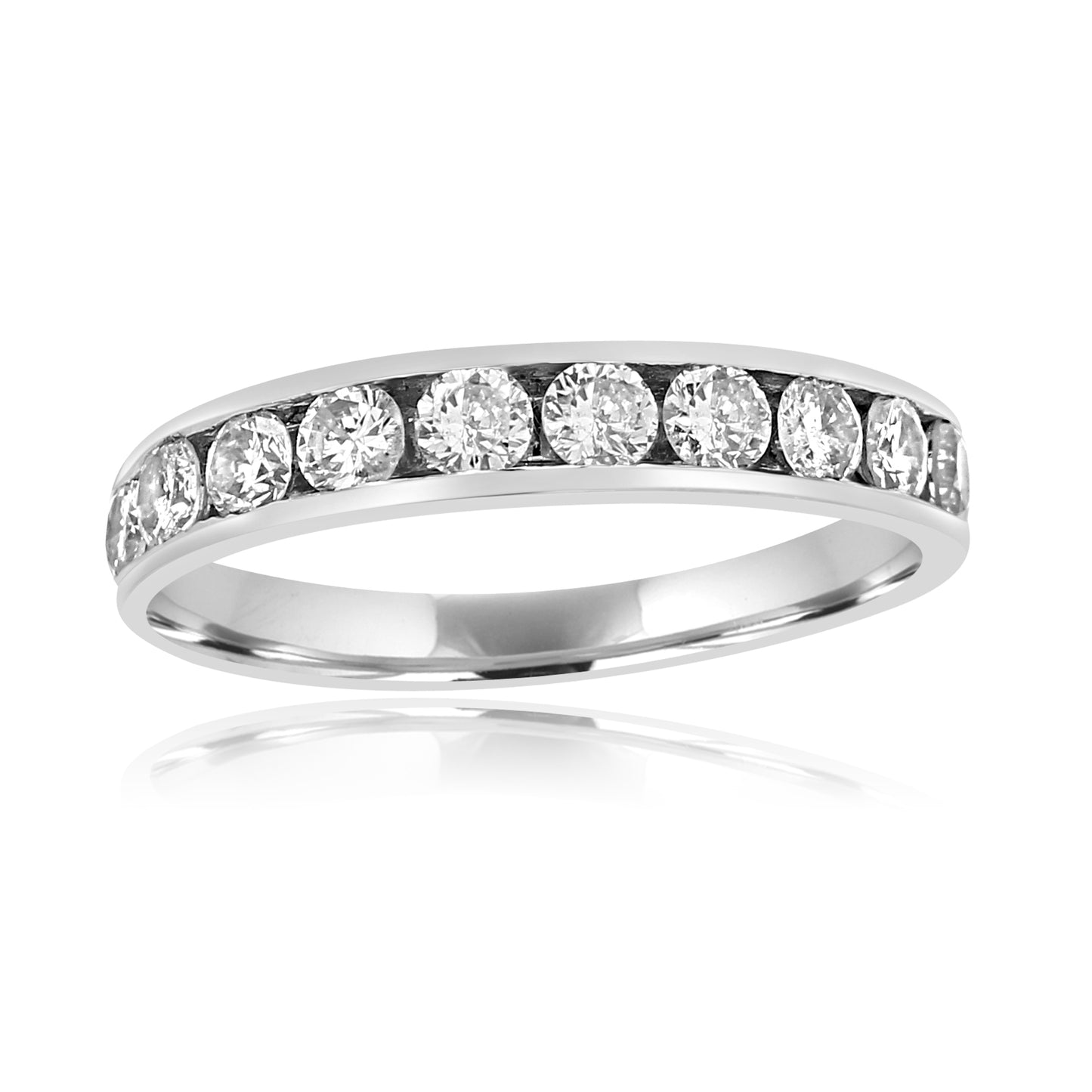 0.75 Carat Diamond 14K White Gold Band