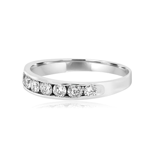 0.75 Carat Diamond 14K White Gold Band
