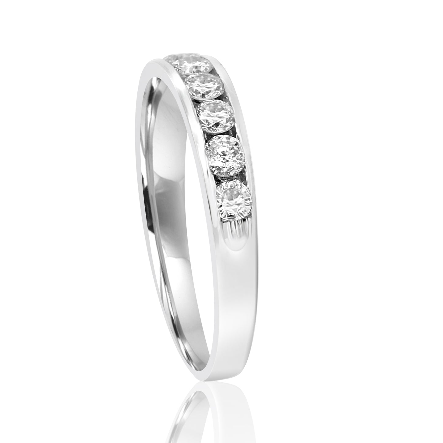 0.75 Carat Diamond 14K White Gold Band