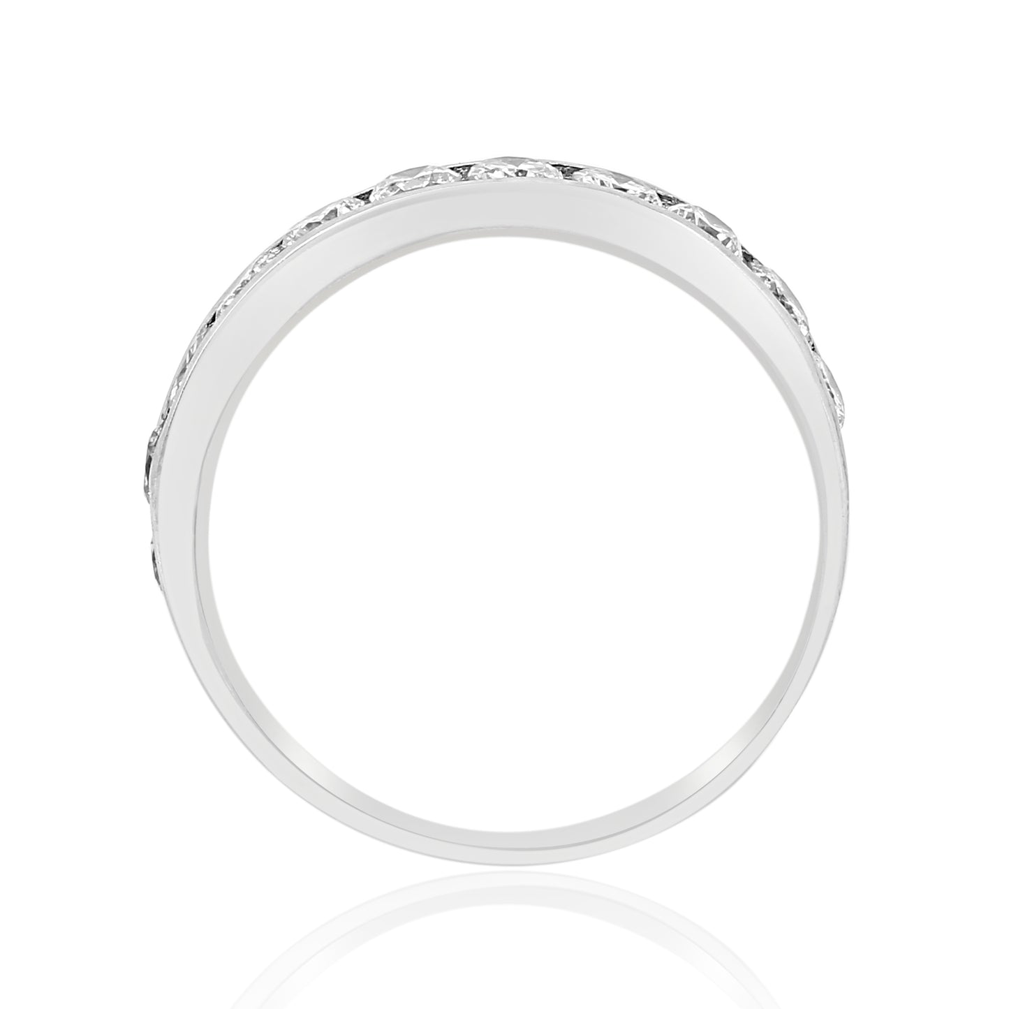 0.75 Carat Diamond 14K White Gold Band