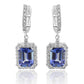 Dangling Tanzanite Emerald Cut Earring 14K White Gold