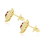 Ruby Diamond Earring 14K White Gold